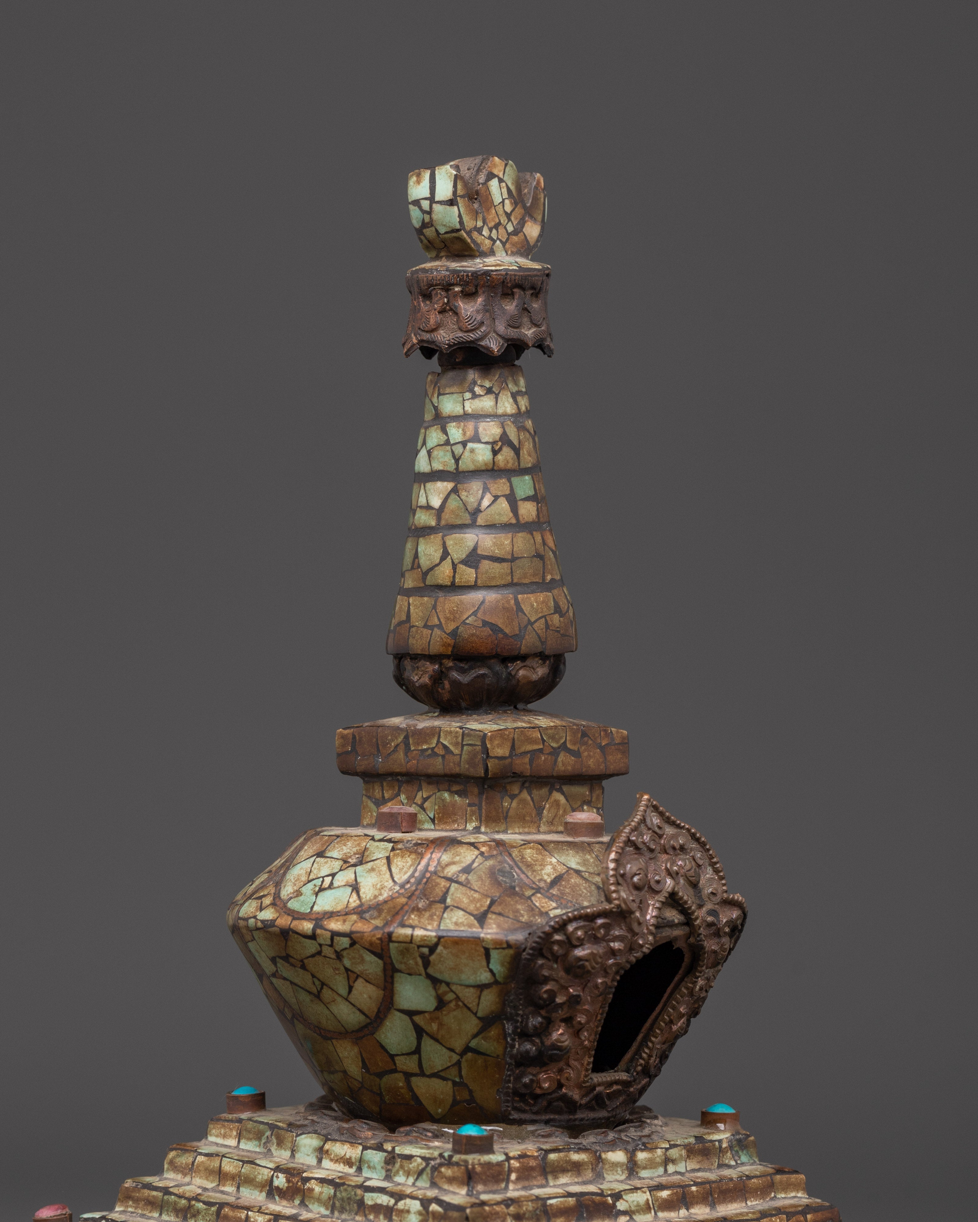 Tibetan Buddhist Copper Stupa | Sacred Spiritual Monument