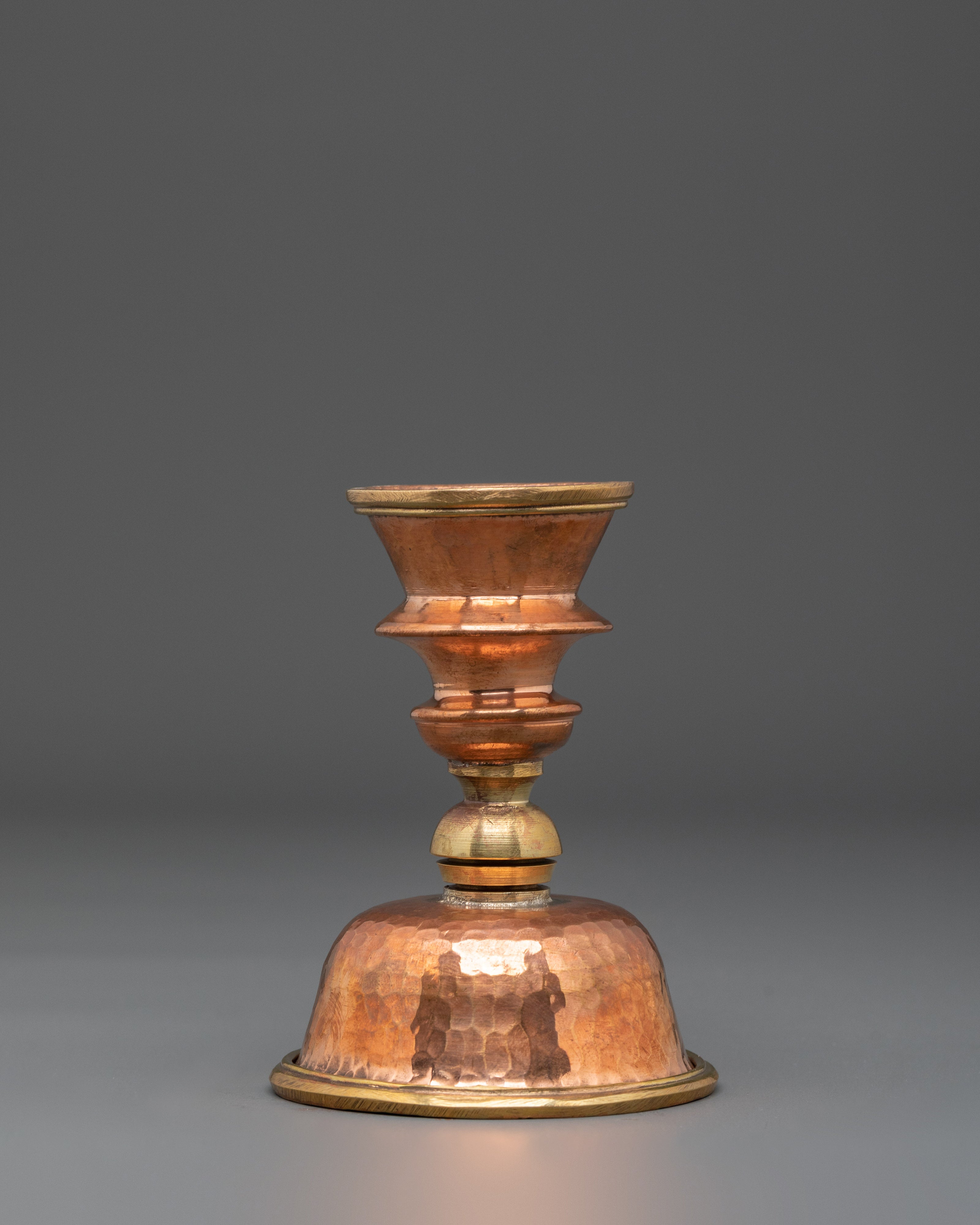 Traditional Buddhist Copper Butter Lamp for Buddhist Rituals