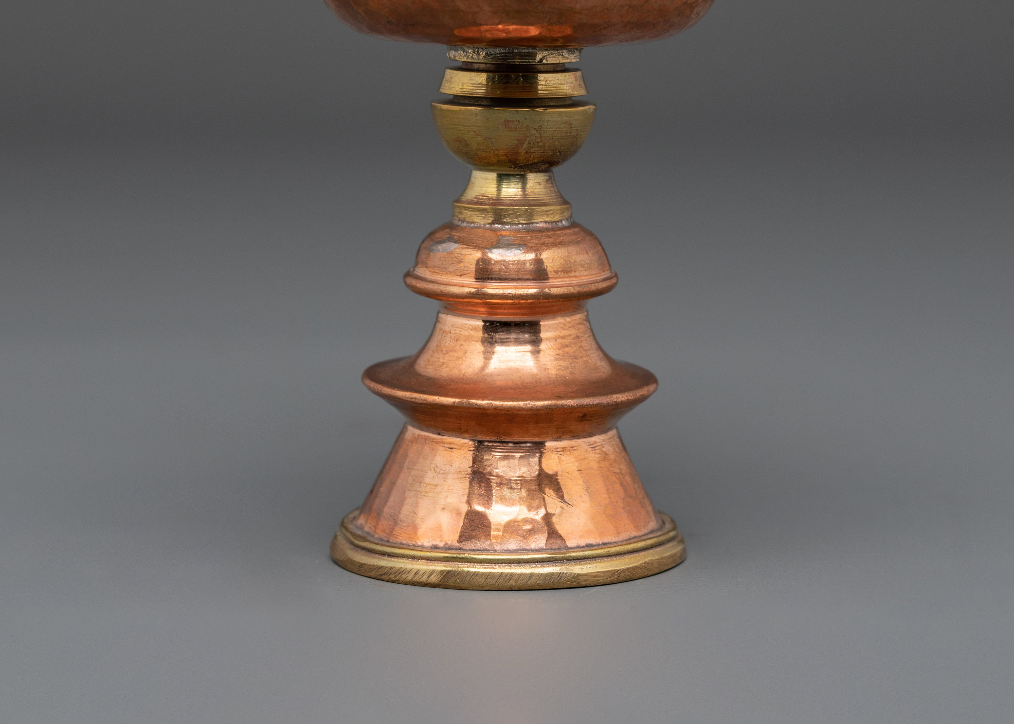 Traditional Buddhist Copper Butter Lamp for Buddhist Rituals