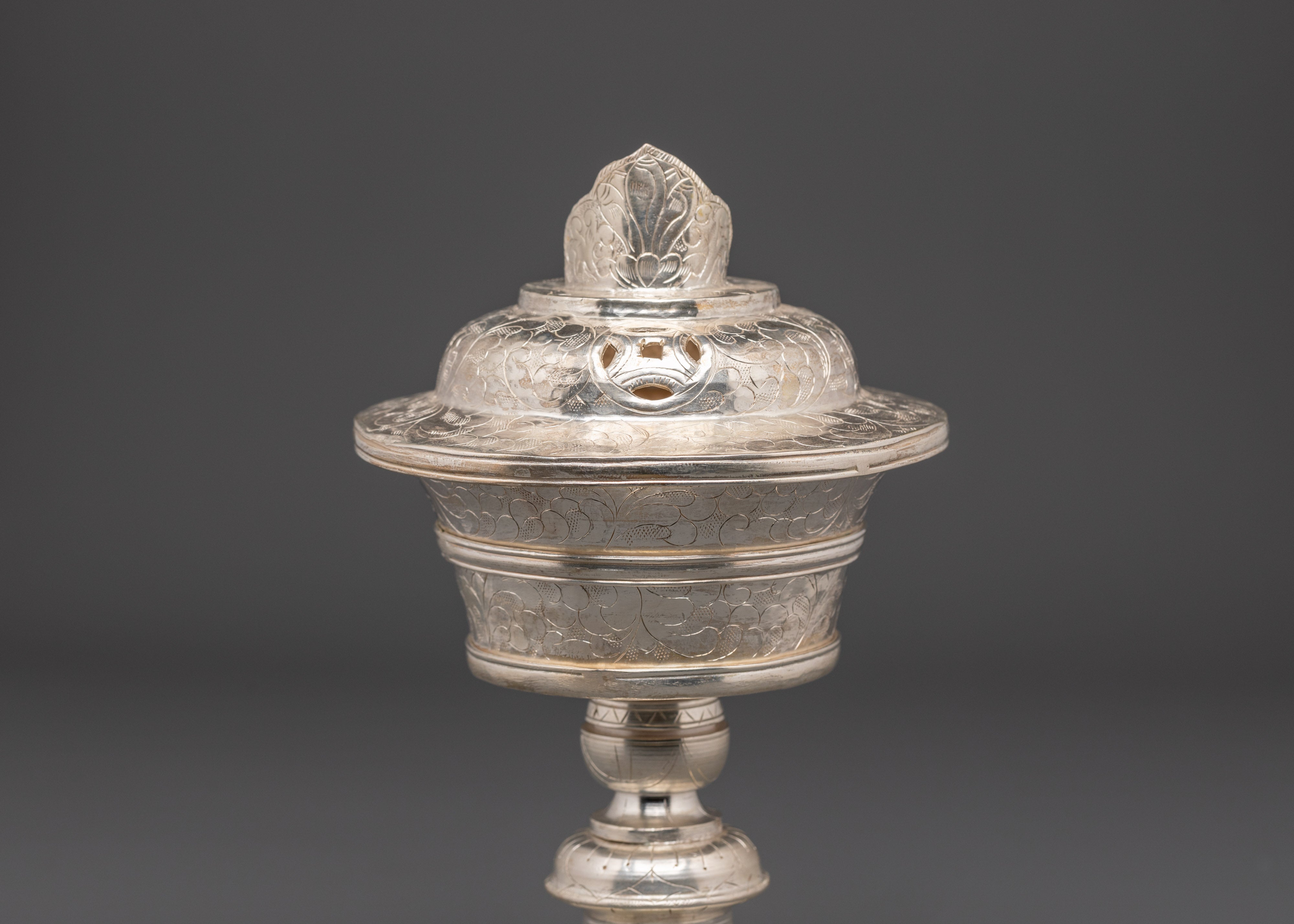 Spiritual Sacred Butter Lamp for Altar | Copper and Silver Plated Design for Spiritual Rituals