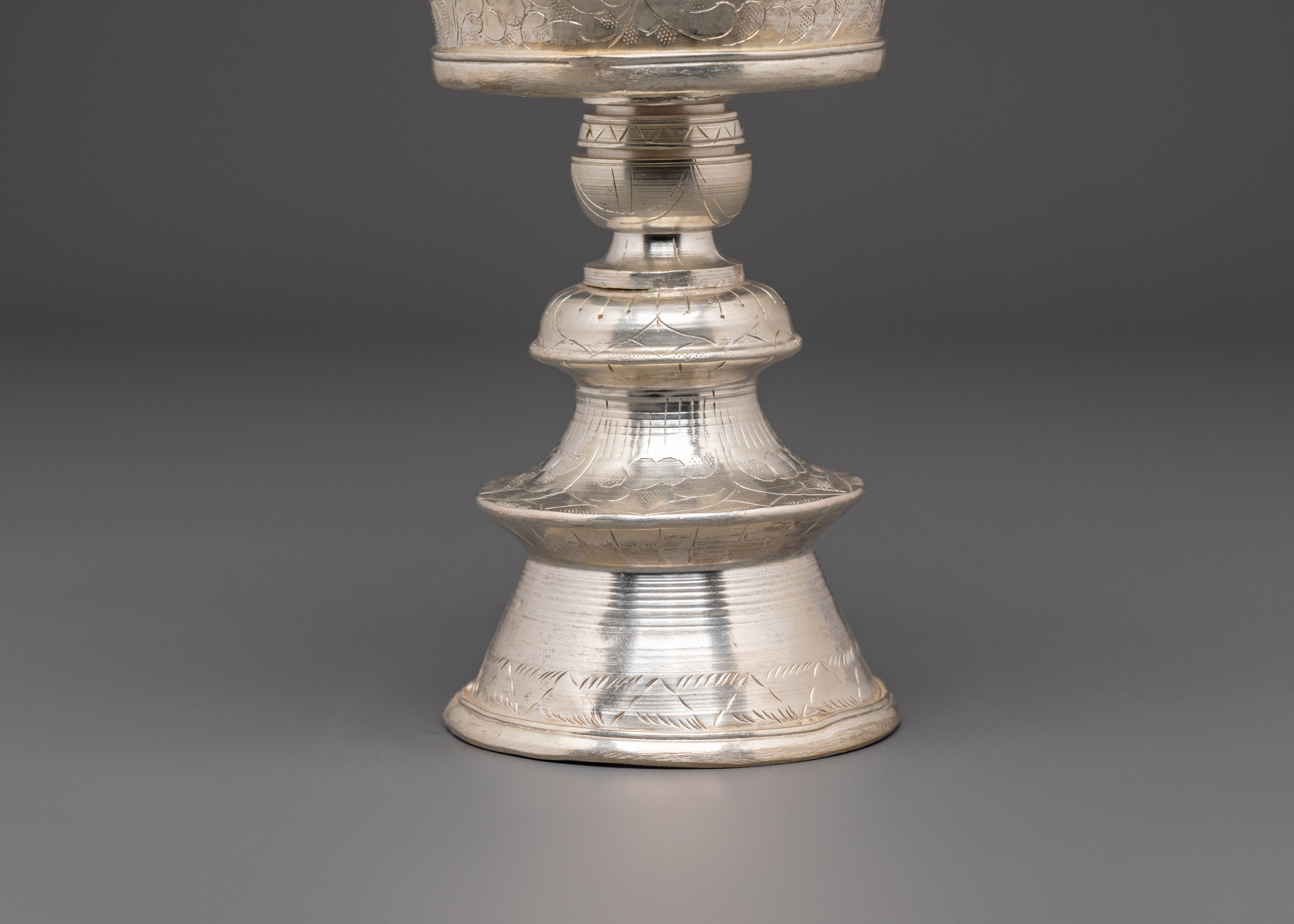 Spiritual Sacred Butter Lamp for Altar | Copper and Silver Plated Design for Spiritual Rituals