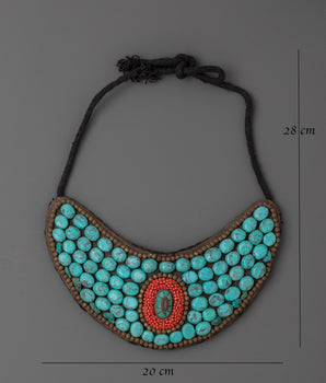 Handmade Beaded Necklace | Coral and Turquoise Stone Jewelry for Women