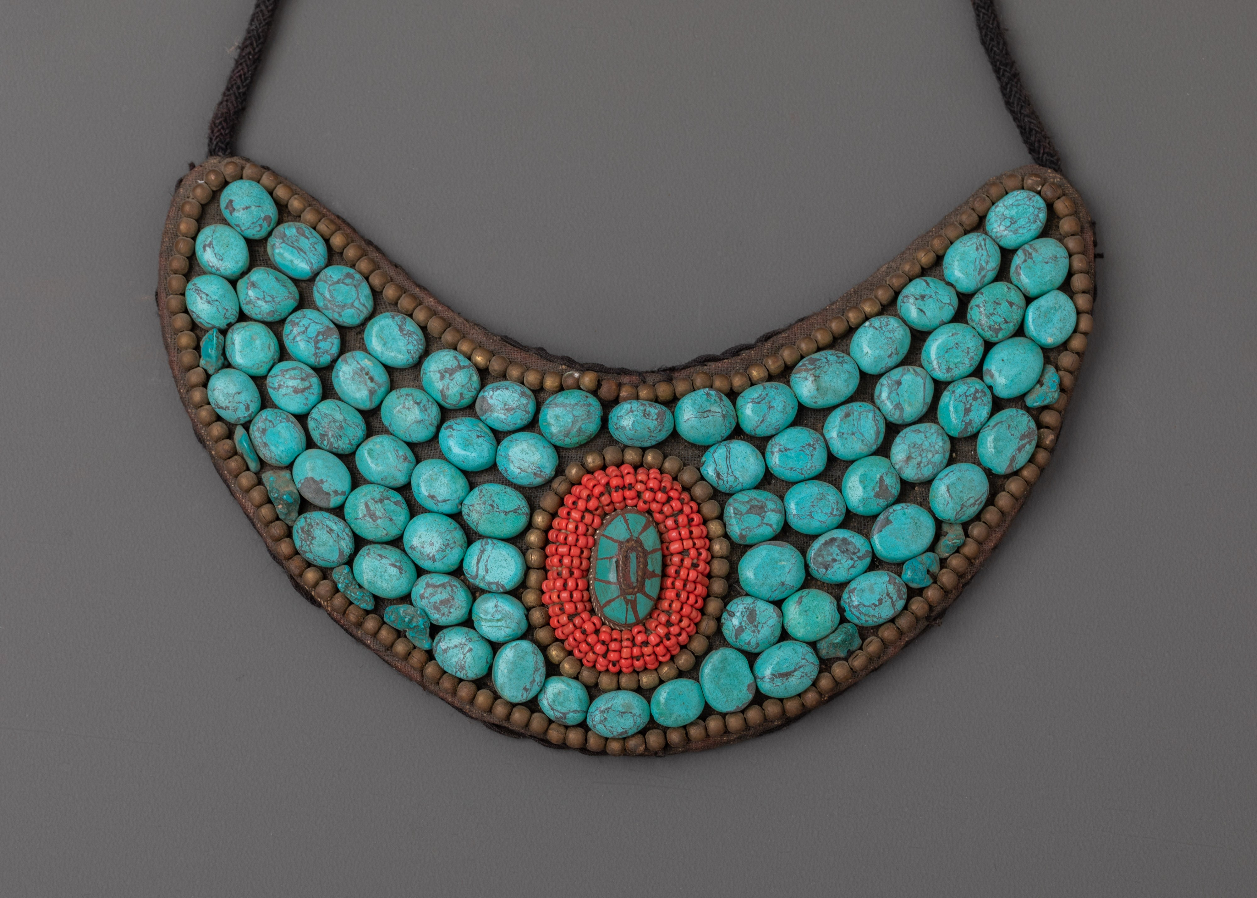 Handmade Beaded Necklace | Coral and Turquoise Stone Jewelry for Women