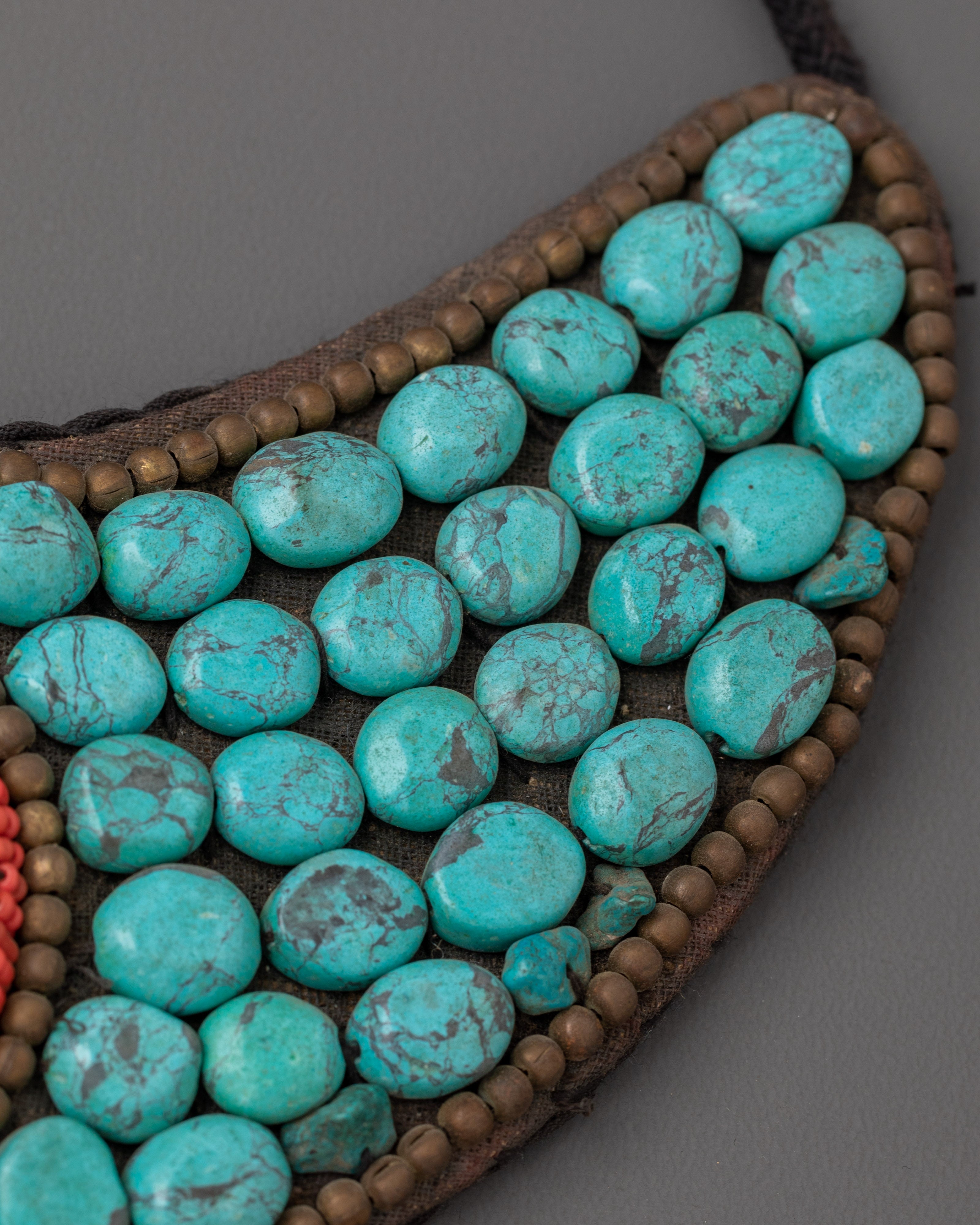 Handmade Beaded Necklace | Coral and Turquoise Stone Jewelry for Women