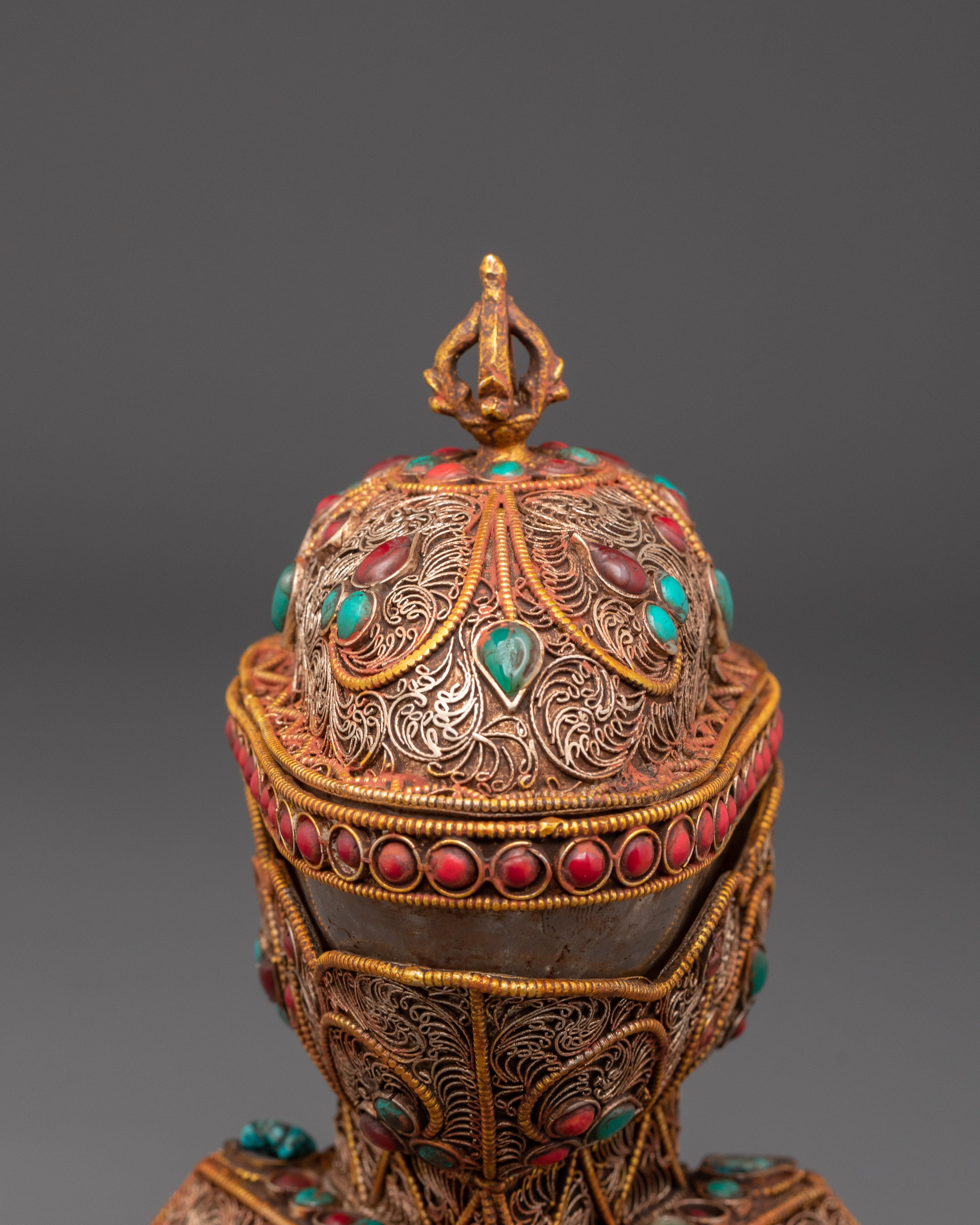 Spiritual Kapala Offering Cup | Handcrafted Buddhist Ritual Vessel