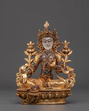 Crystal Green Tara Statue | Buddhist Goddess of Compassion