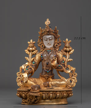 Crystal Green Tara Statue | Buddhist Goddess of Compassion