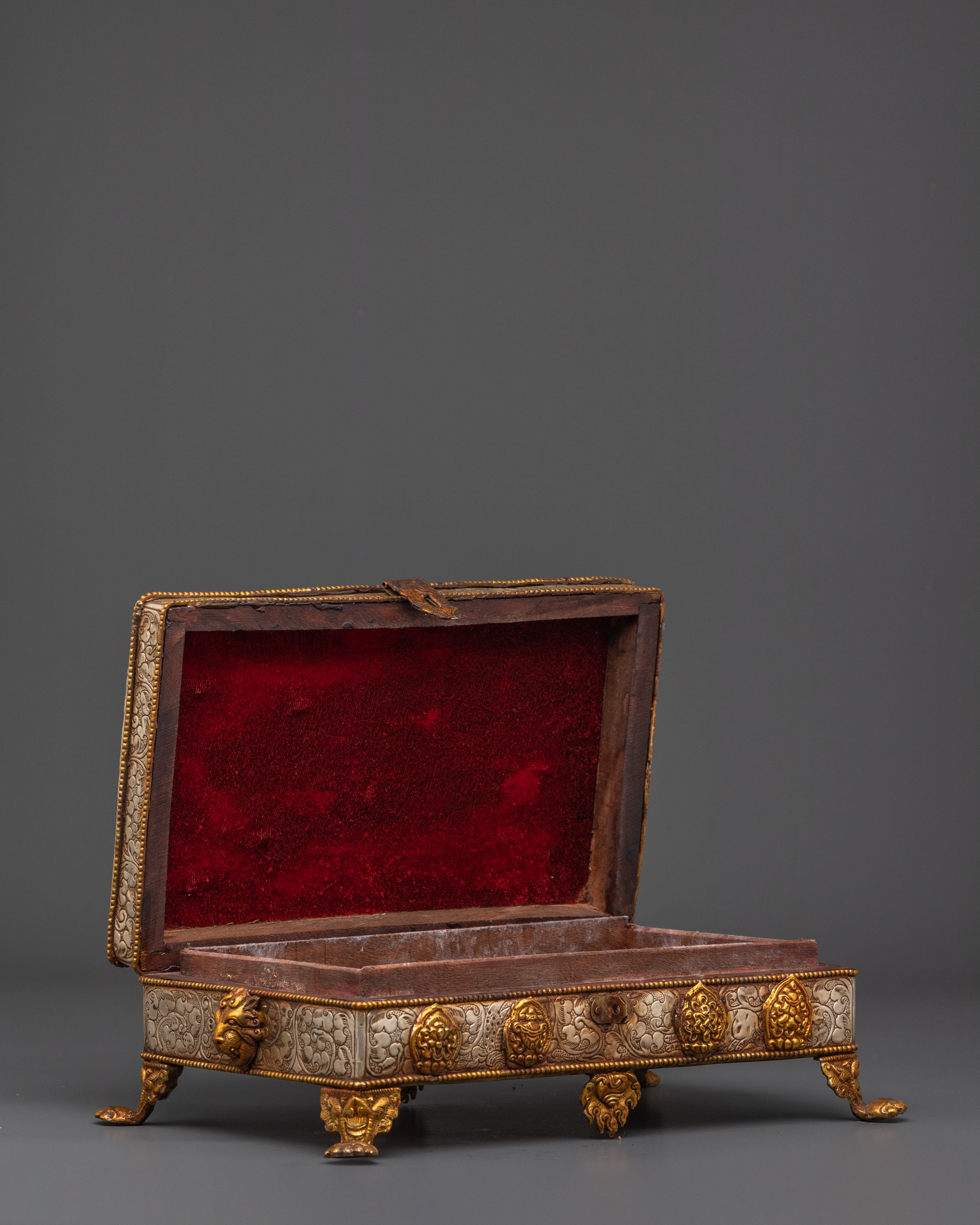 Coral and Turquoise Inlaid Treasure Box | Jewelry Box