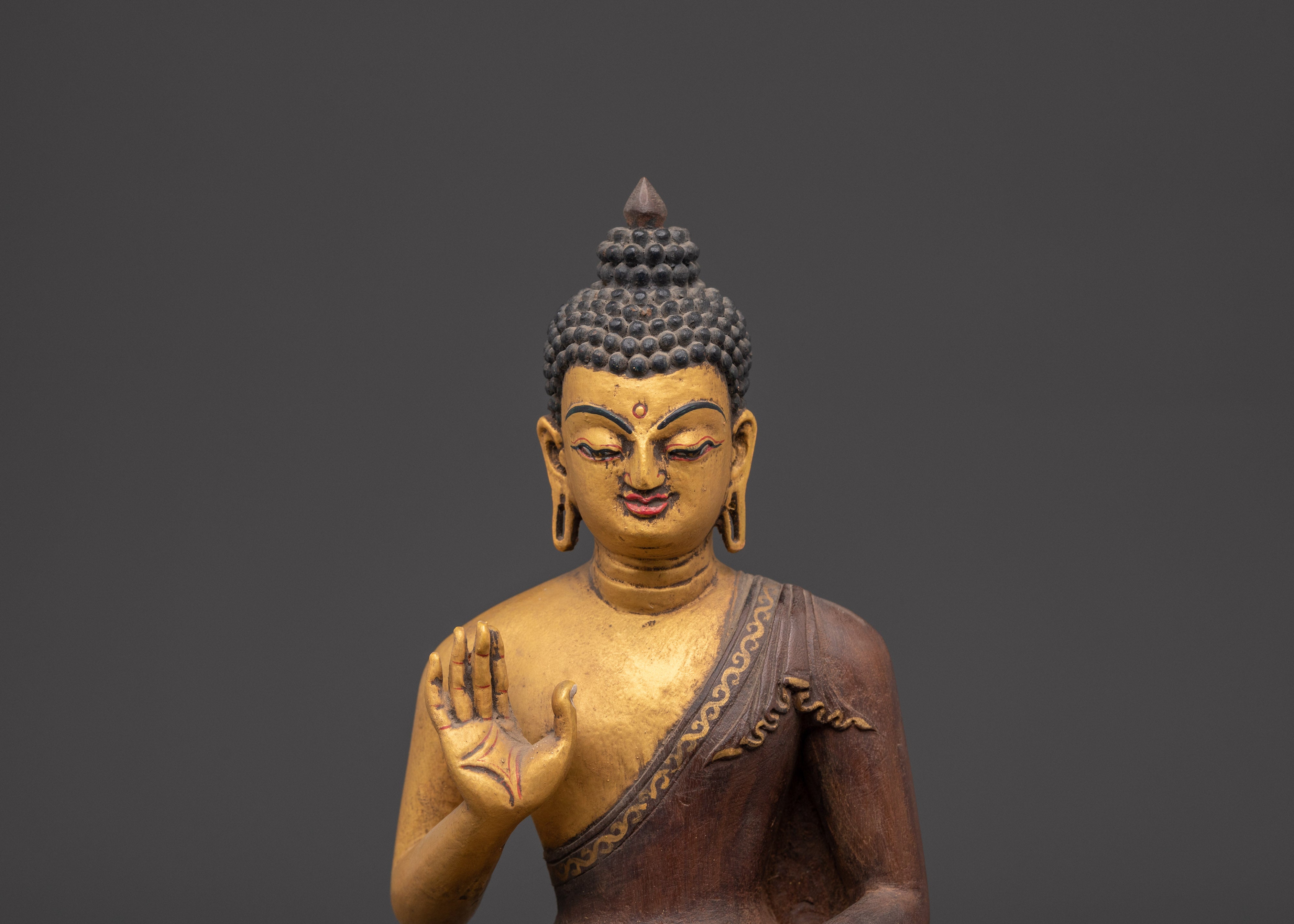 Sacred Dhyani Buddha Amogasiddhi Artwork| Handmade Buddha Statue for Meditation