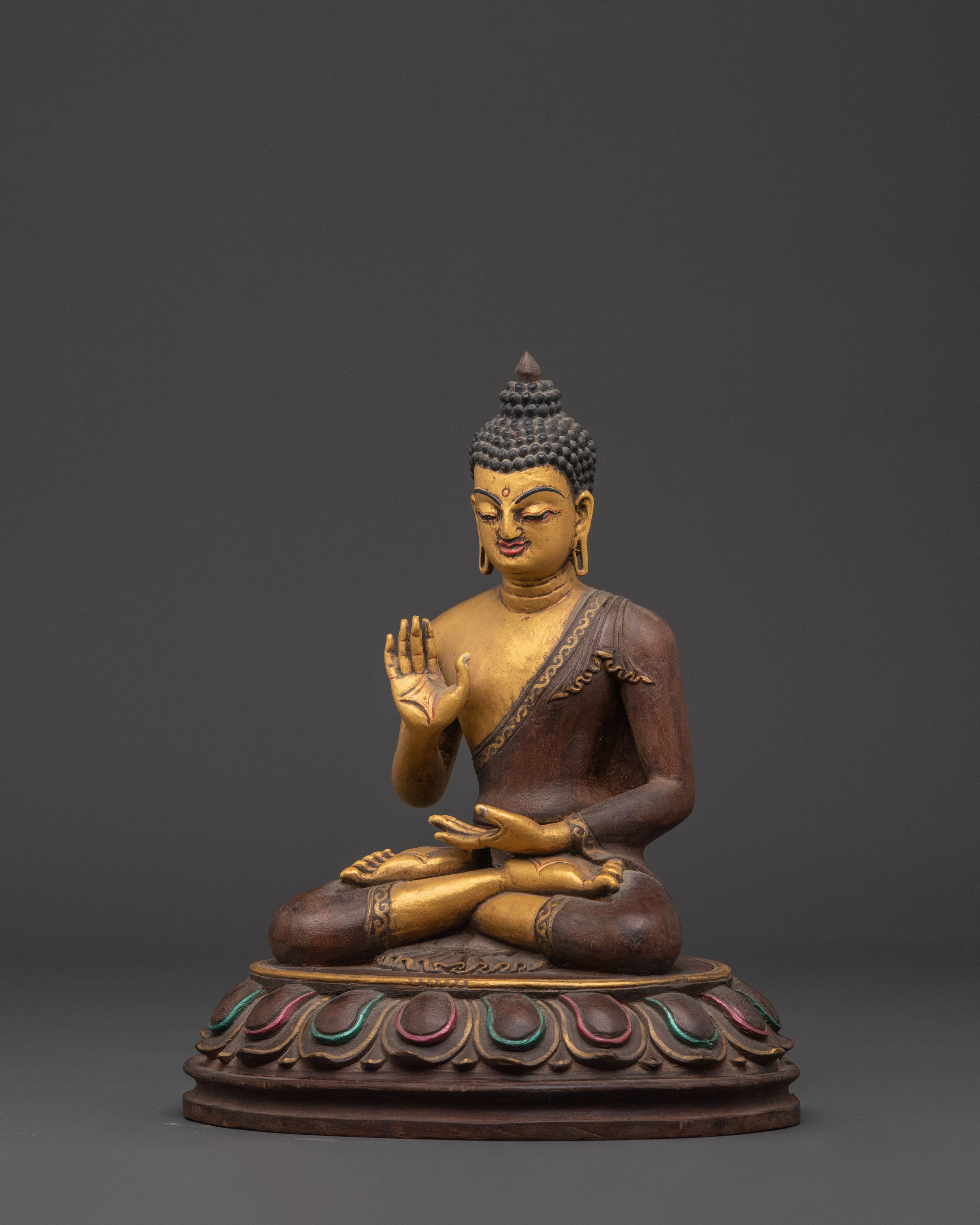 Sacred Dhyani Buddha Amogasiddhi Artwork| Handmade Buddha Statue for Meditation