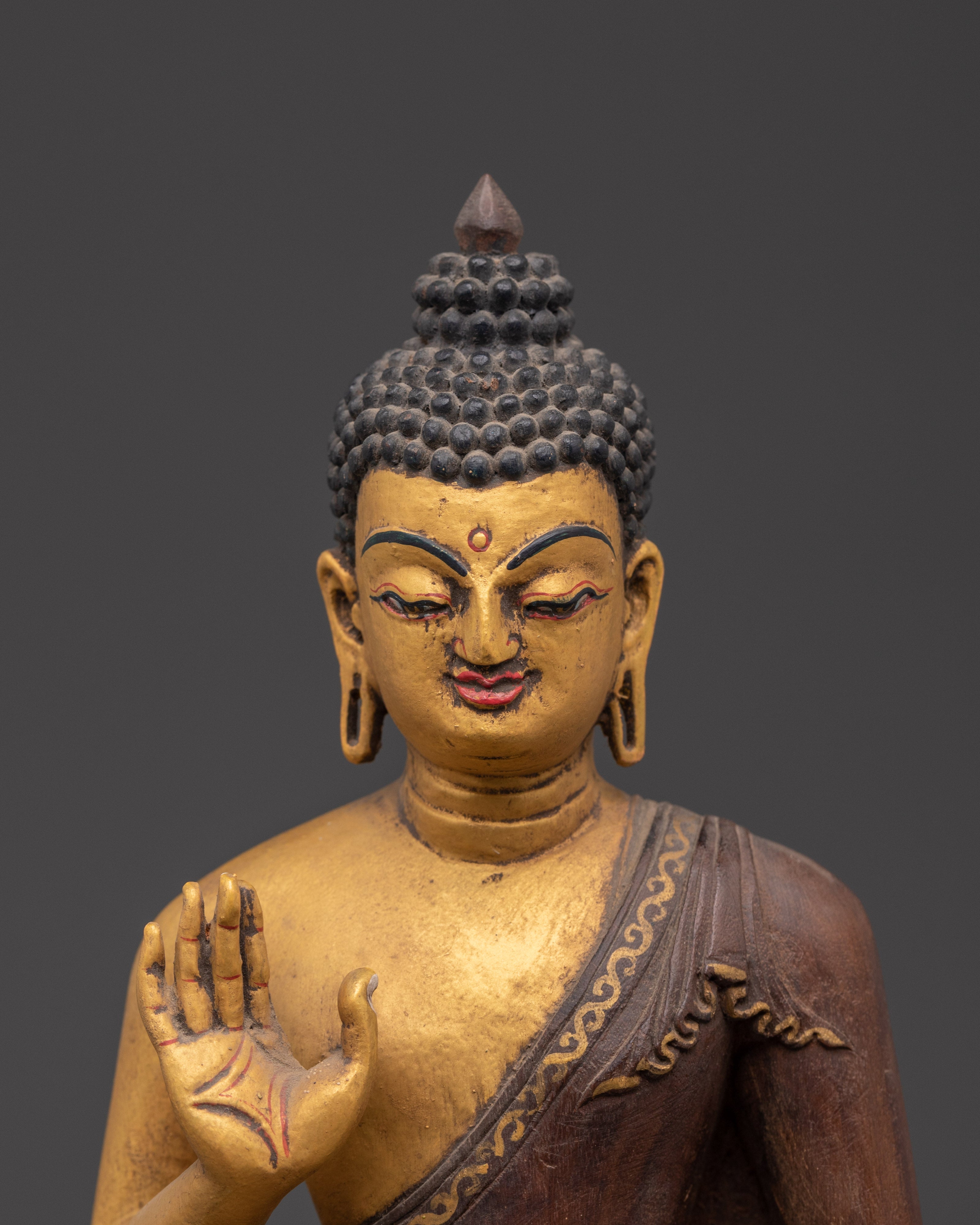 Sacred Dhyani Buddha Amogasiddhi Artwork| Handmade Buddha Statue for Meditation