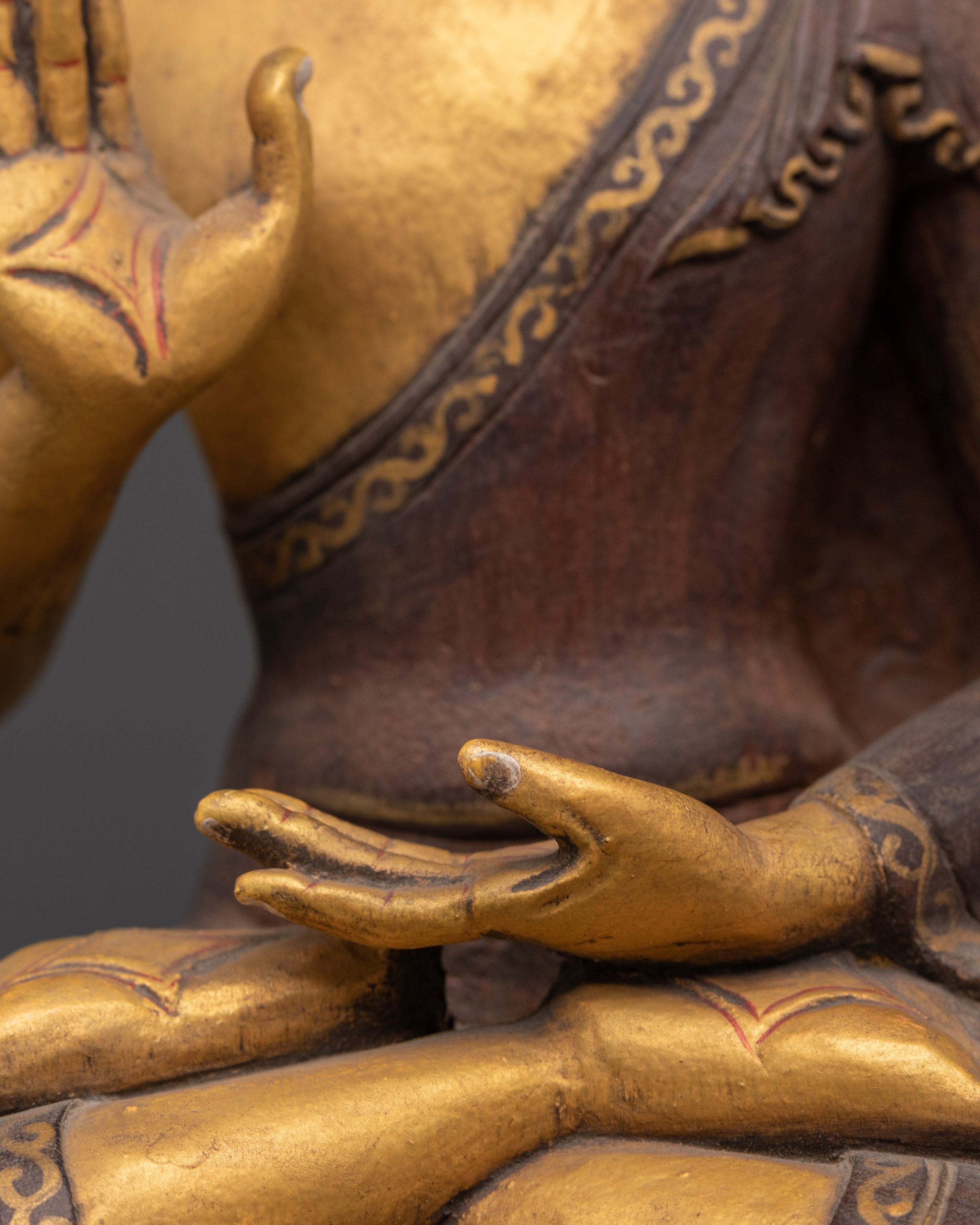 Sacred Dhyani Buddha Amogasiddhi Artwork| Handmade Buddha Statue for Meditation