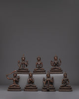 Oxidized Copper Bodhisattva Statue Se