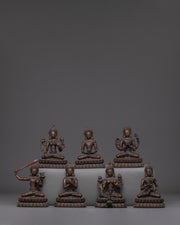 Oxidized Copper Bodhisattva Statue Se