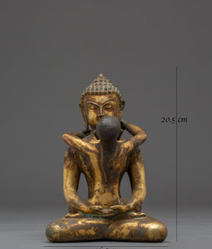 Samantabhadra Copper and Gold Plated Statue | Tibetan Yab Yum Artwork