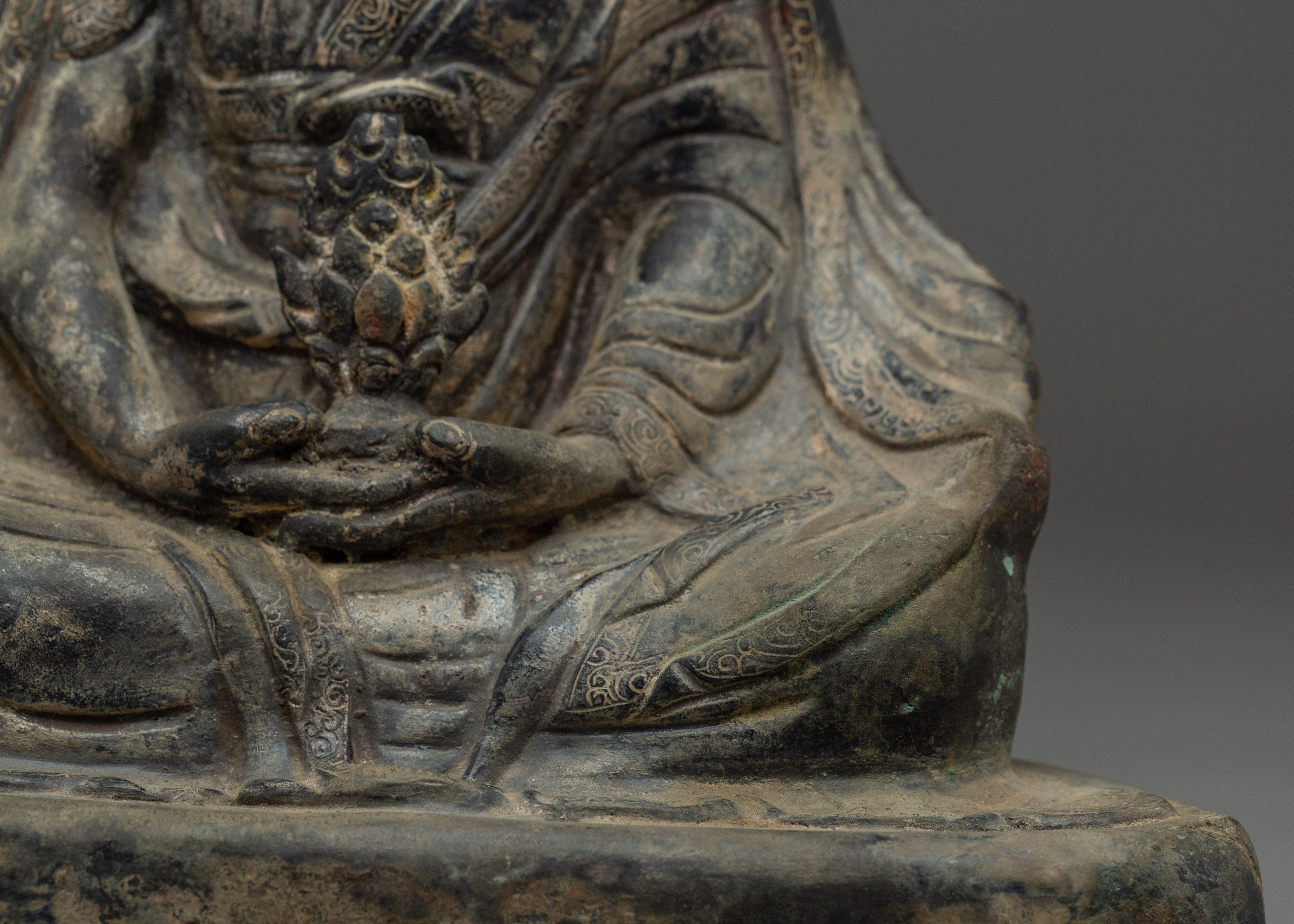 Gampopa Antique Finished Copper Statue | Dakpo Lhaje Tibetan Buddhist Master