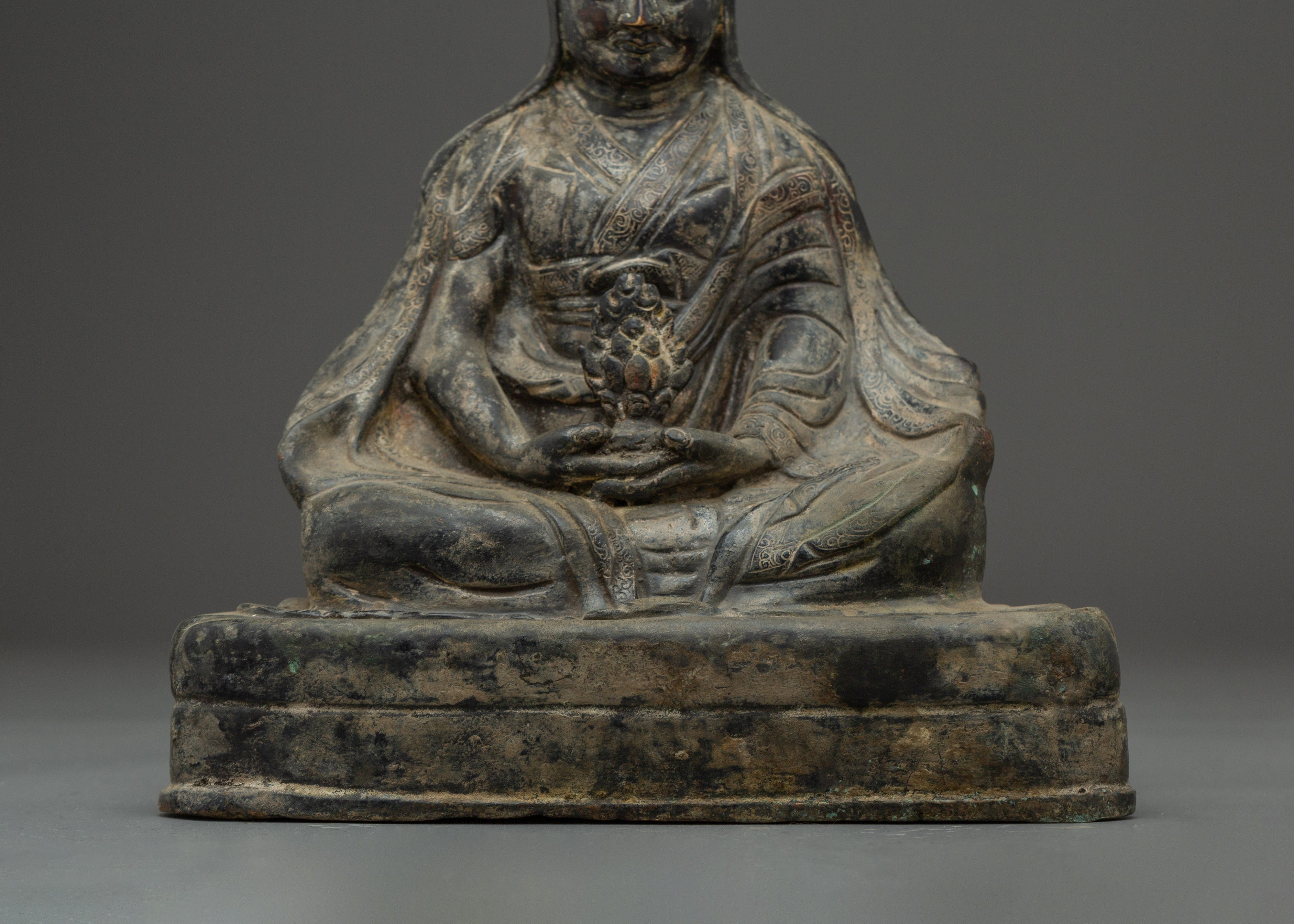 Gampopa Antique Finished Copper Statue | Dakpo Lhaje Tibetan Buddhist Master