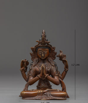 Divine Compassionate Chenrezig Figurine | Deity of Mercy and Wisdom