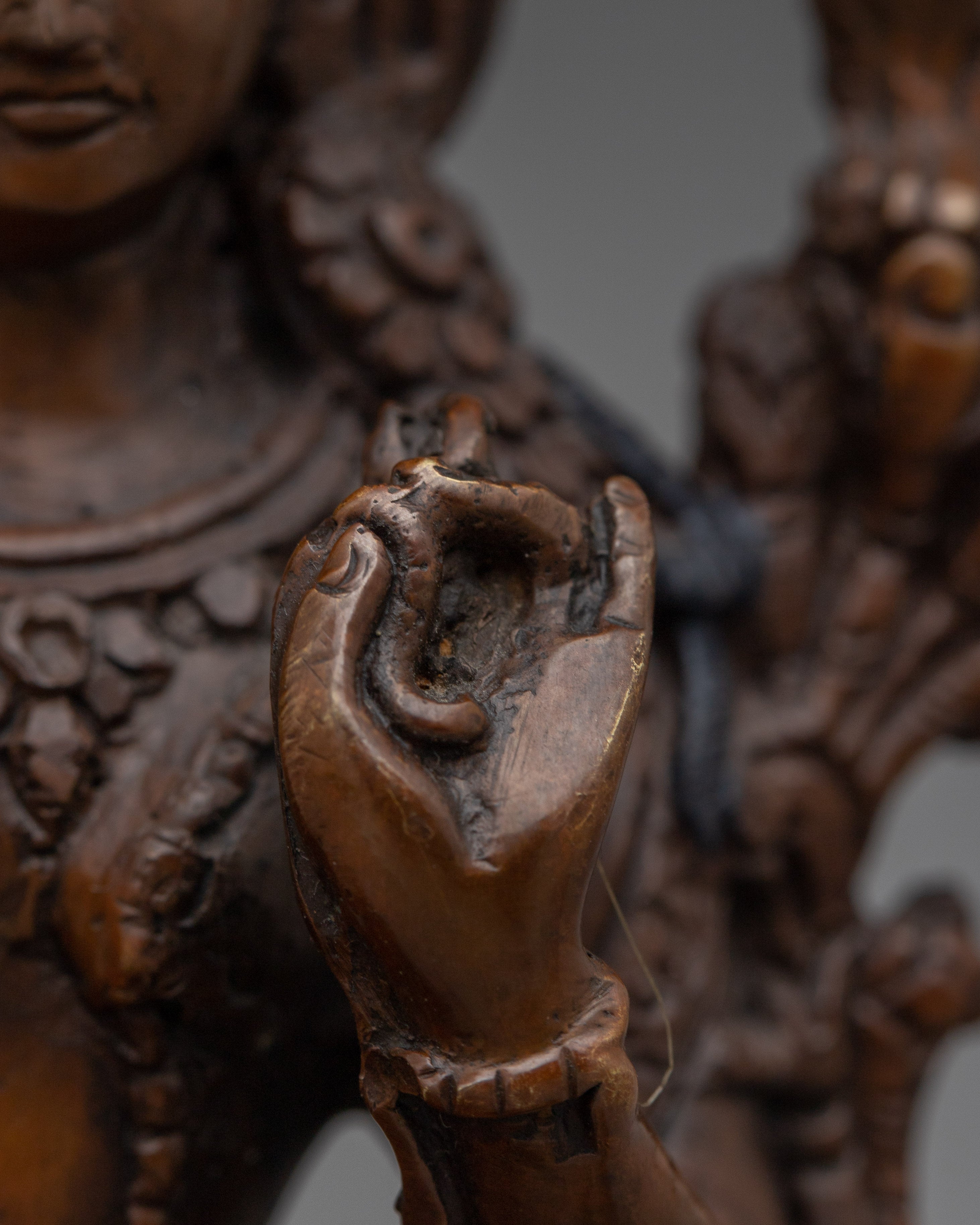 Compassionate Green Tara | Sacred Handcrafted Copper Statue