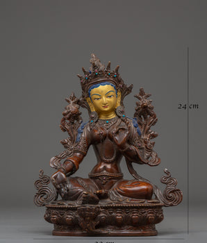 Tibetan Buddhist Deity Green Tara Statue | Goddess of Compassion and Protection