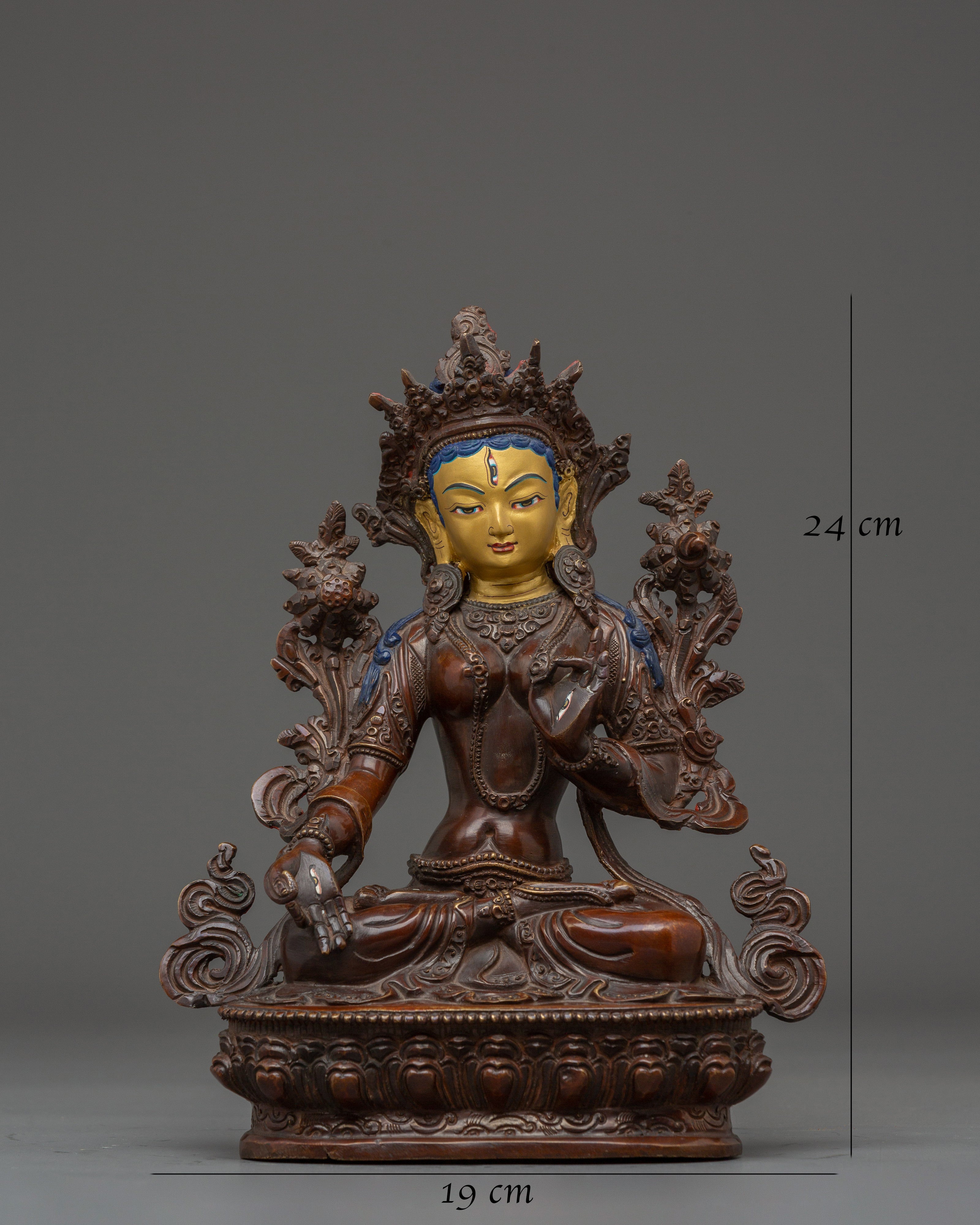 Himalayan Sitatara Altar Decor Statue | Buddhist Sculpture for Meditation