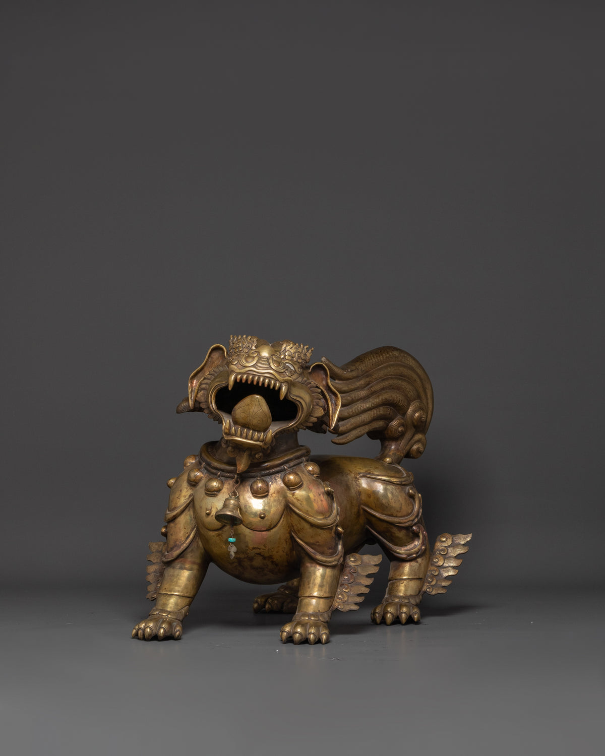 Sacred Mythical Lion Statue Set | Guardian Protectors of Strength and Prosperity