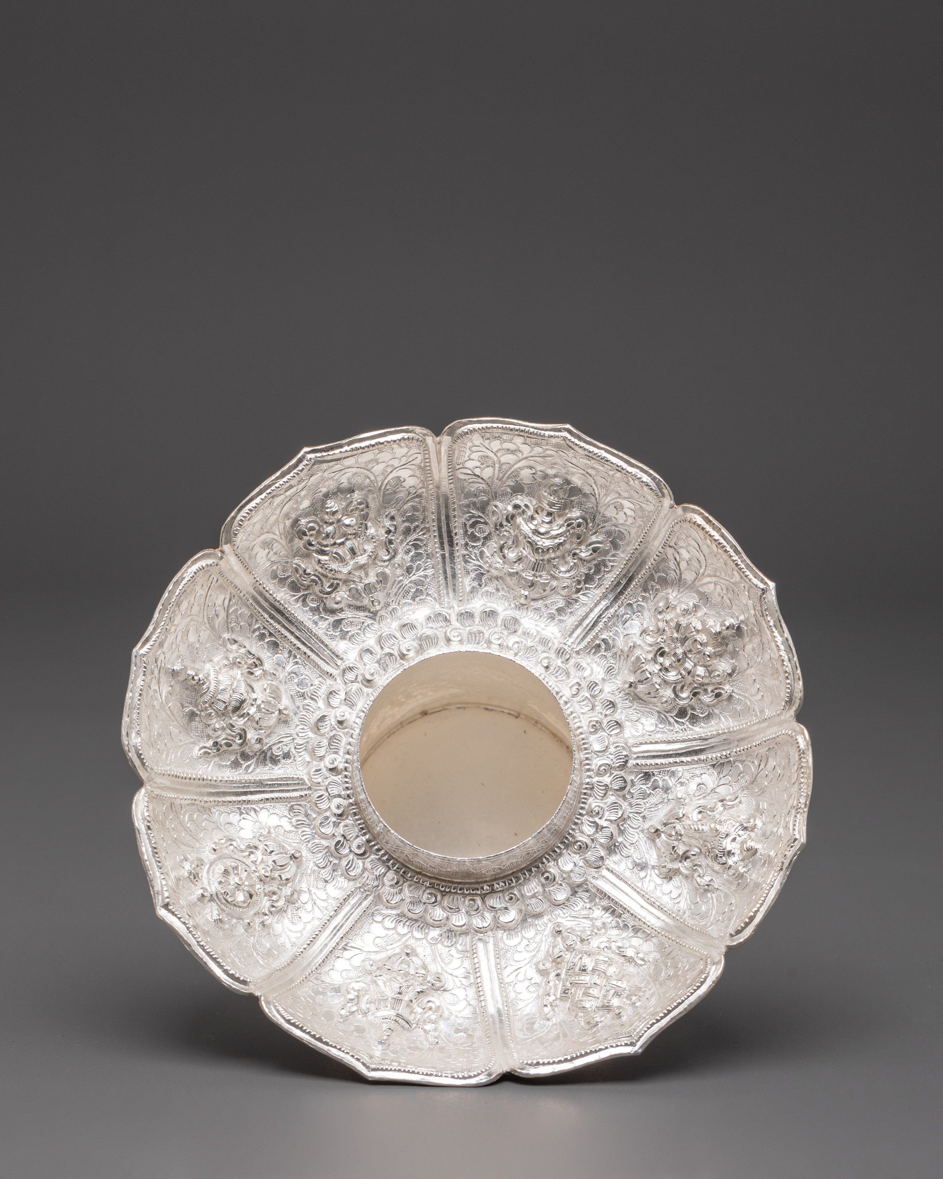 Himalayan Ritual Tea Cup with Lid | Tibetan Buddhist Offering Vessel
