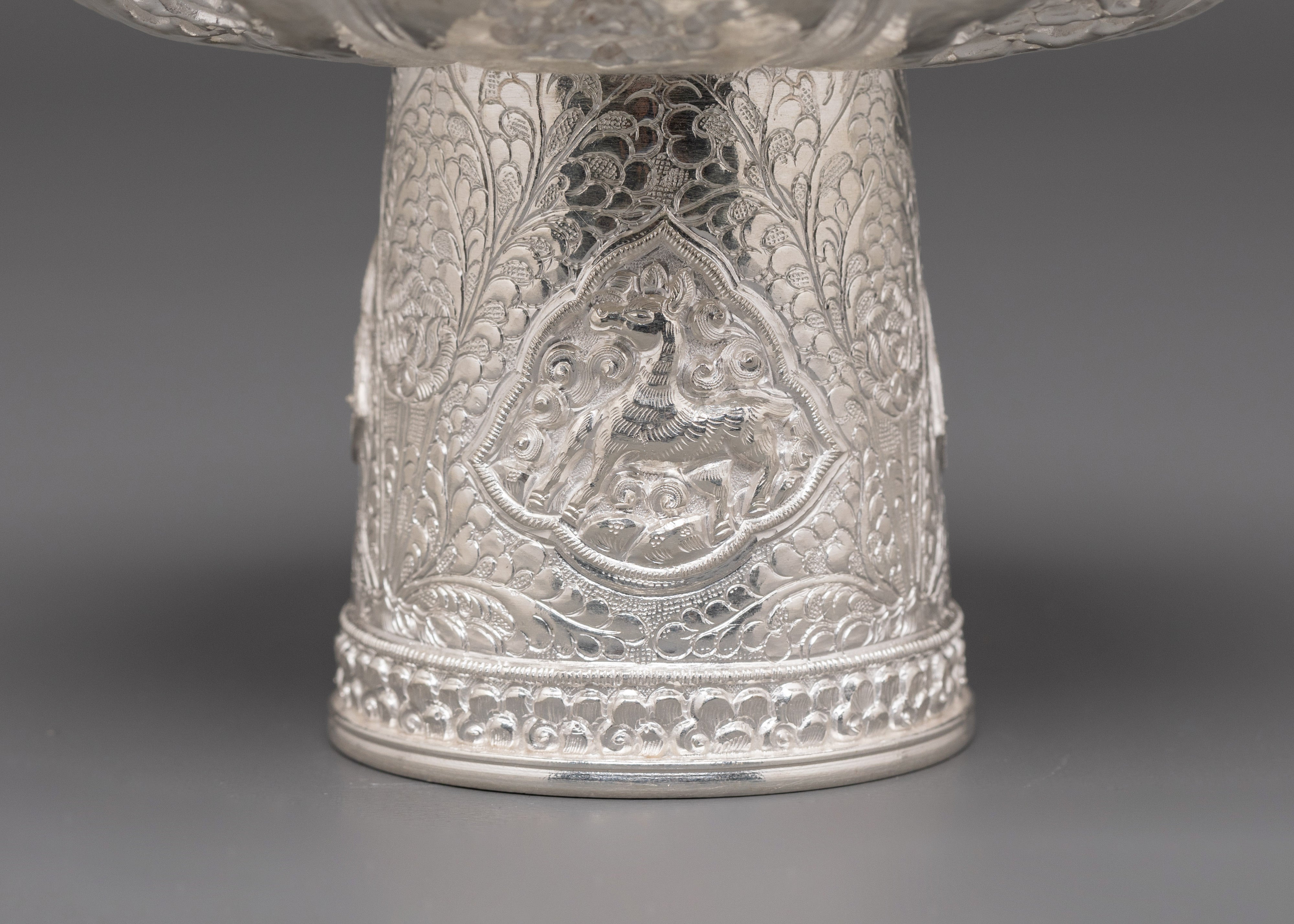 Himalayan Ritual Tea Cup with Lid | Tibetan Buddhist Offering Vessel