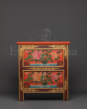 Tibetan Buddhist Drawer Box | Handcrafted Wooden Storage Box