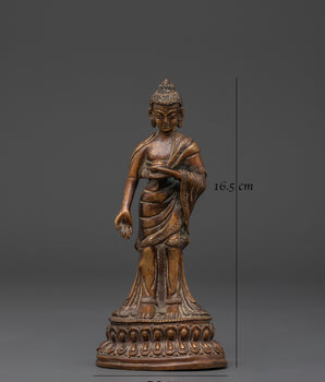 Handcrafted Copper Standing Buddha Statue | Symbol of Peace
