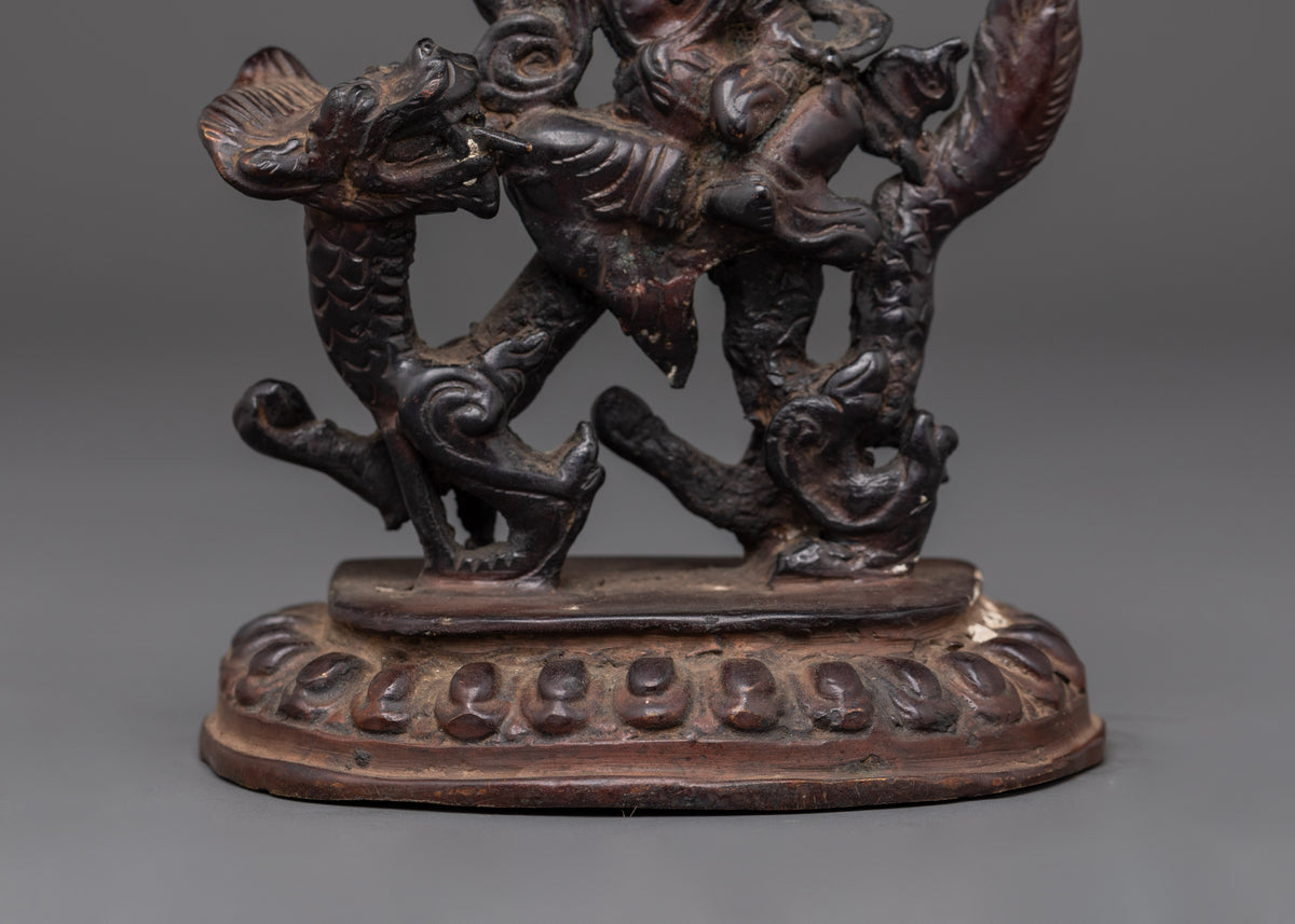 Oxidized Copper White Dzambhala Statue | Wealth and Abundance