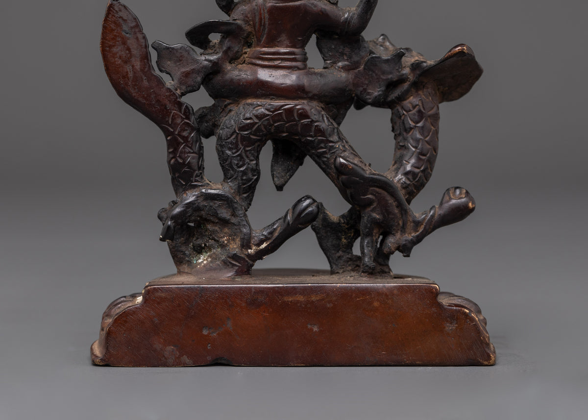 Oxidized Copper White Dzambhala Statue | Wealth and Abundance