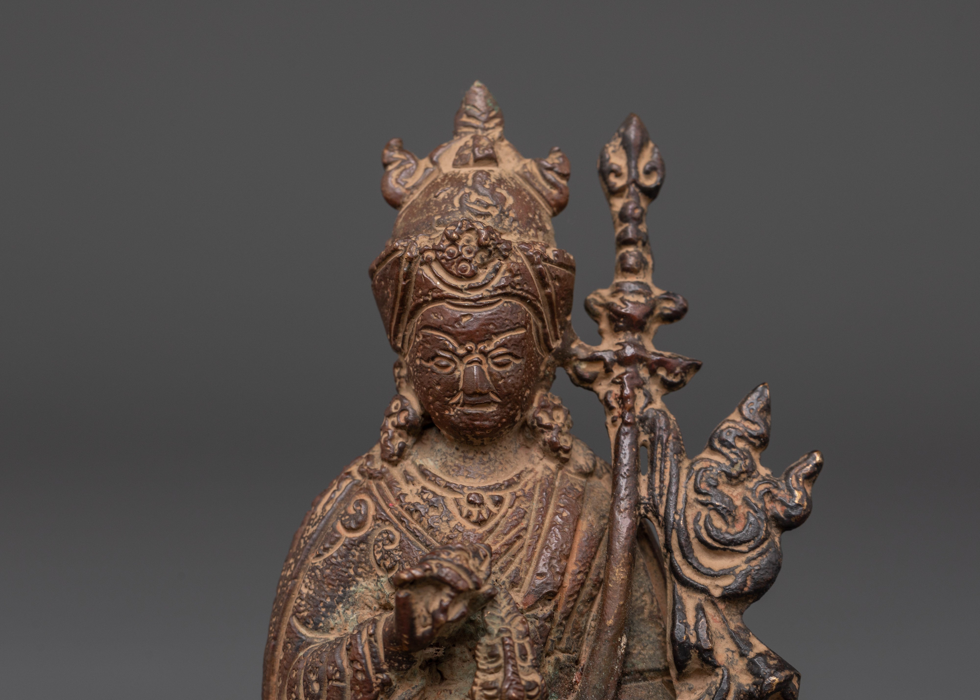 Handcrafted Guru Rinpoche Statue | Copper with Antique Finishing