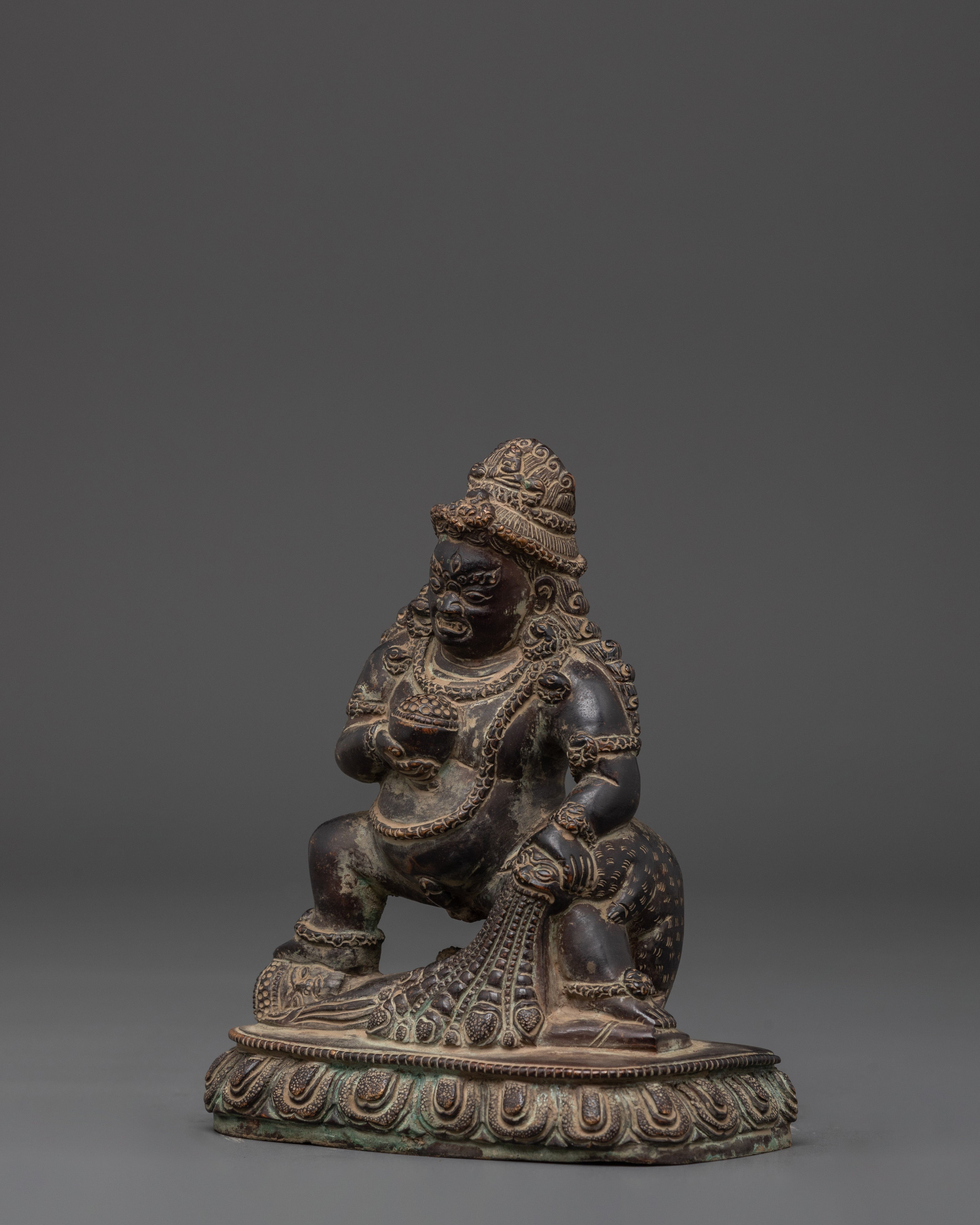 Sacred Black Dzambhala Statue | Tibetan Wealth Deity