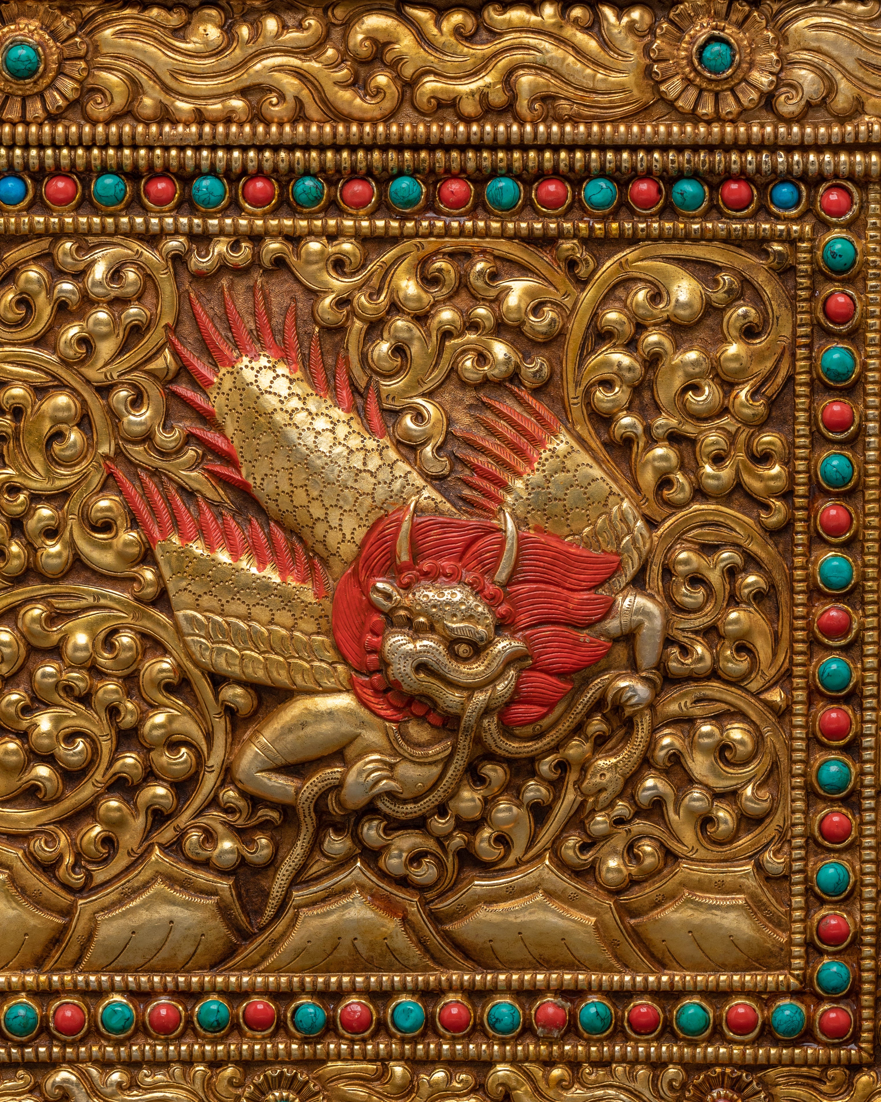 Decorative Treasure Box | Copper Treasure Box with Turquoise and Coral Inlays