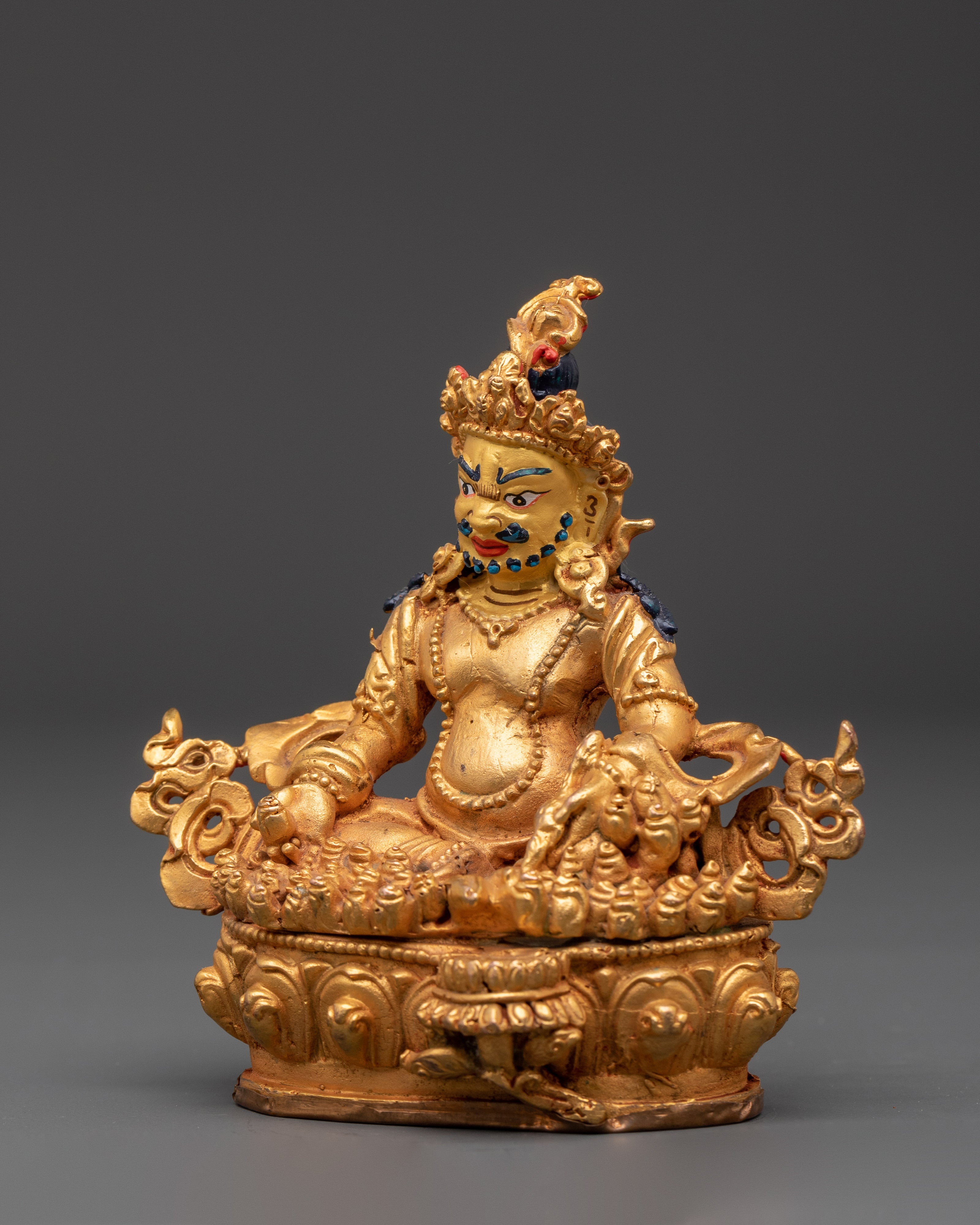 Dzambhala Wealth Deity Sculpture | Kubera Prosperity Buddha Statue
