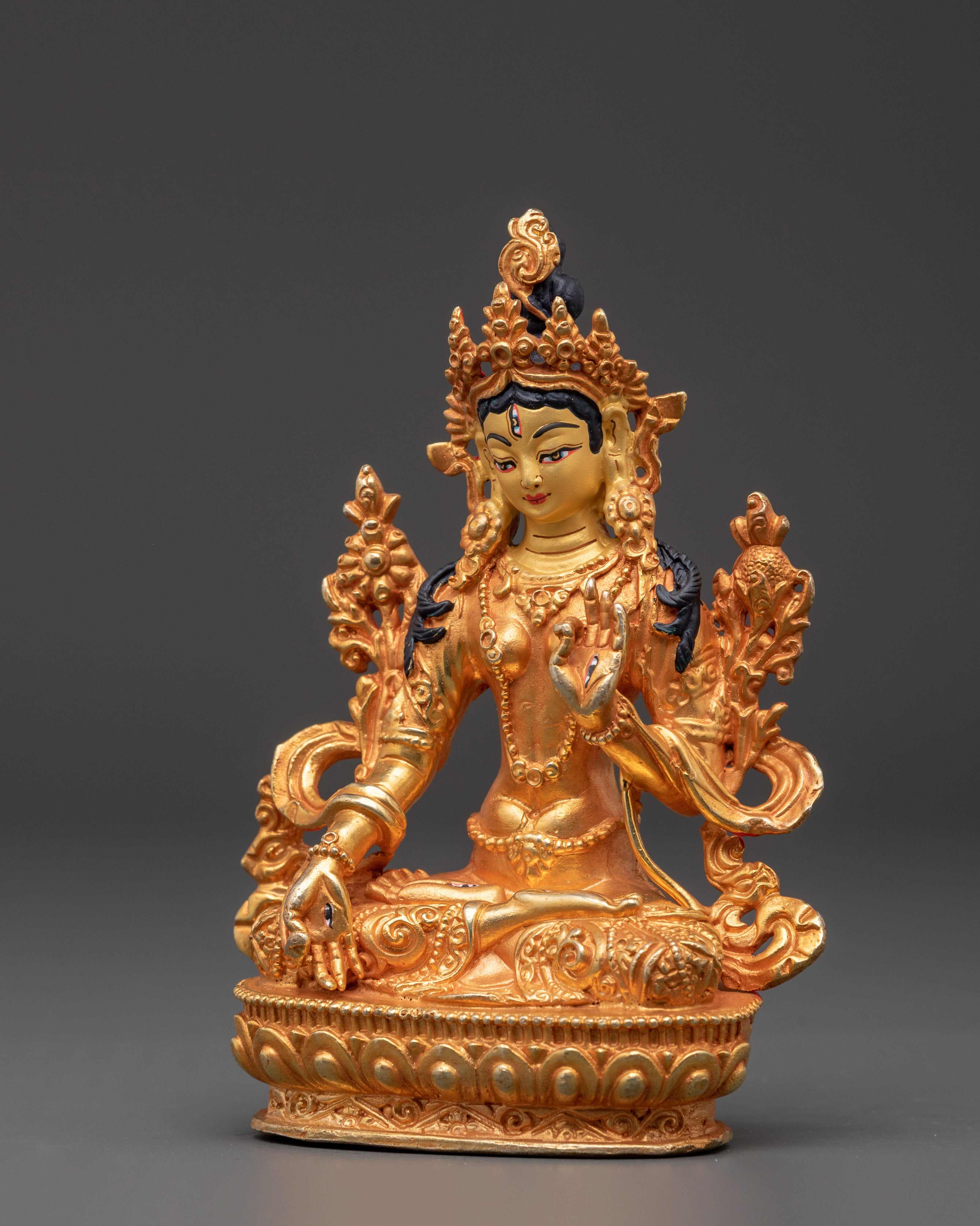 Seven Eyed White Tara Statue | Tibetan Buddhist Healing & Protection Art