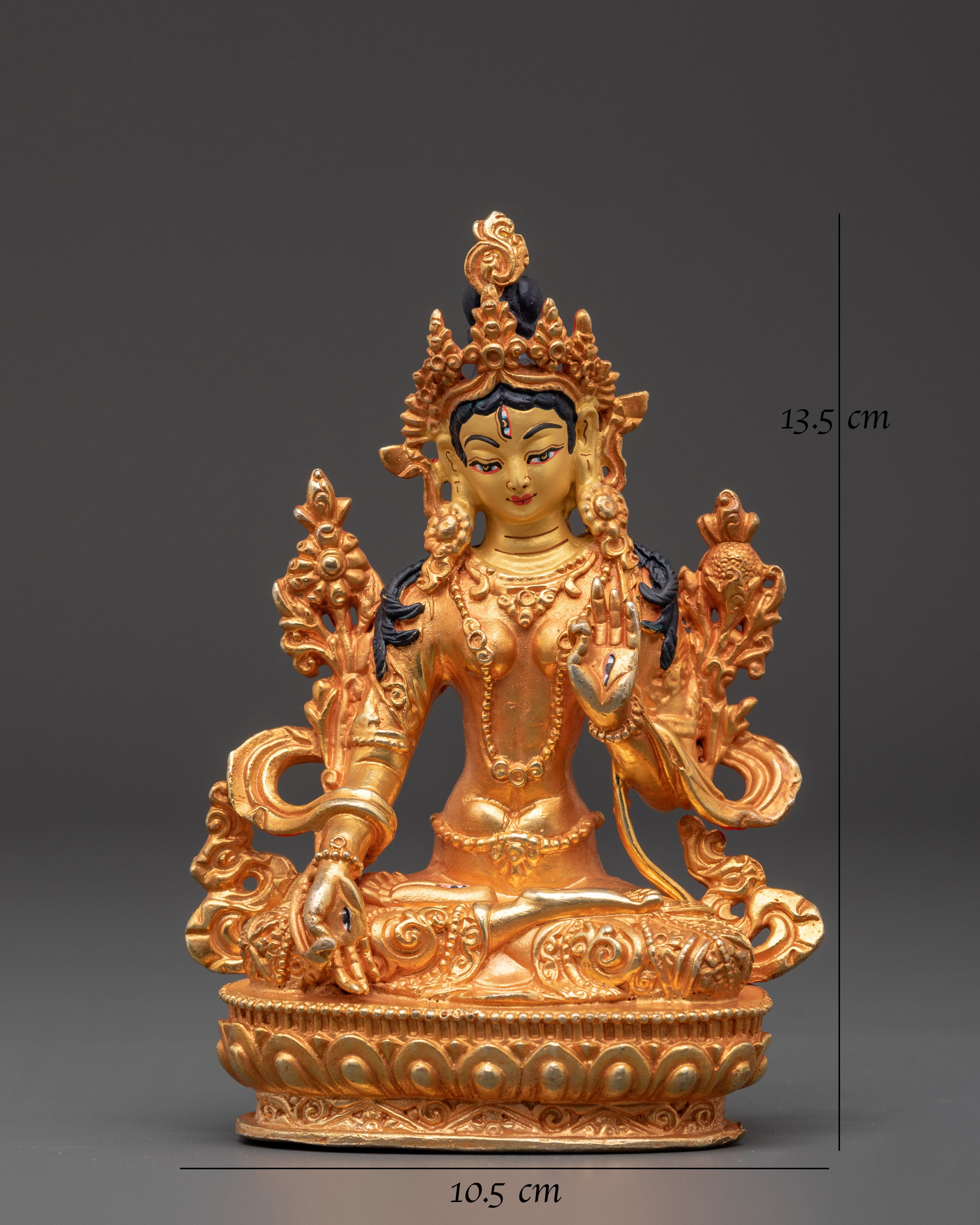 Seven Eyed White Tara Statue | Tibetan Buddhist Healing & Protection Art