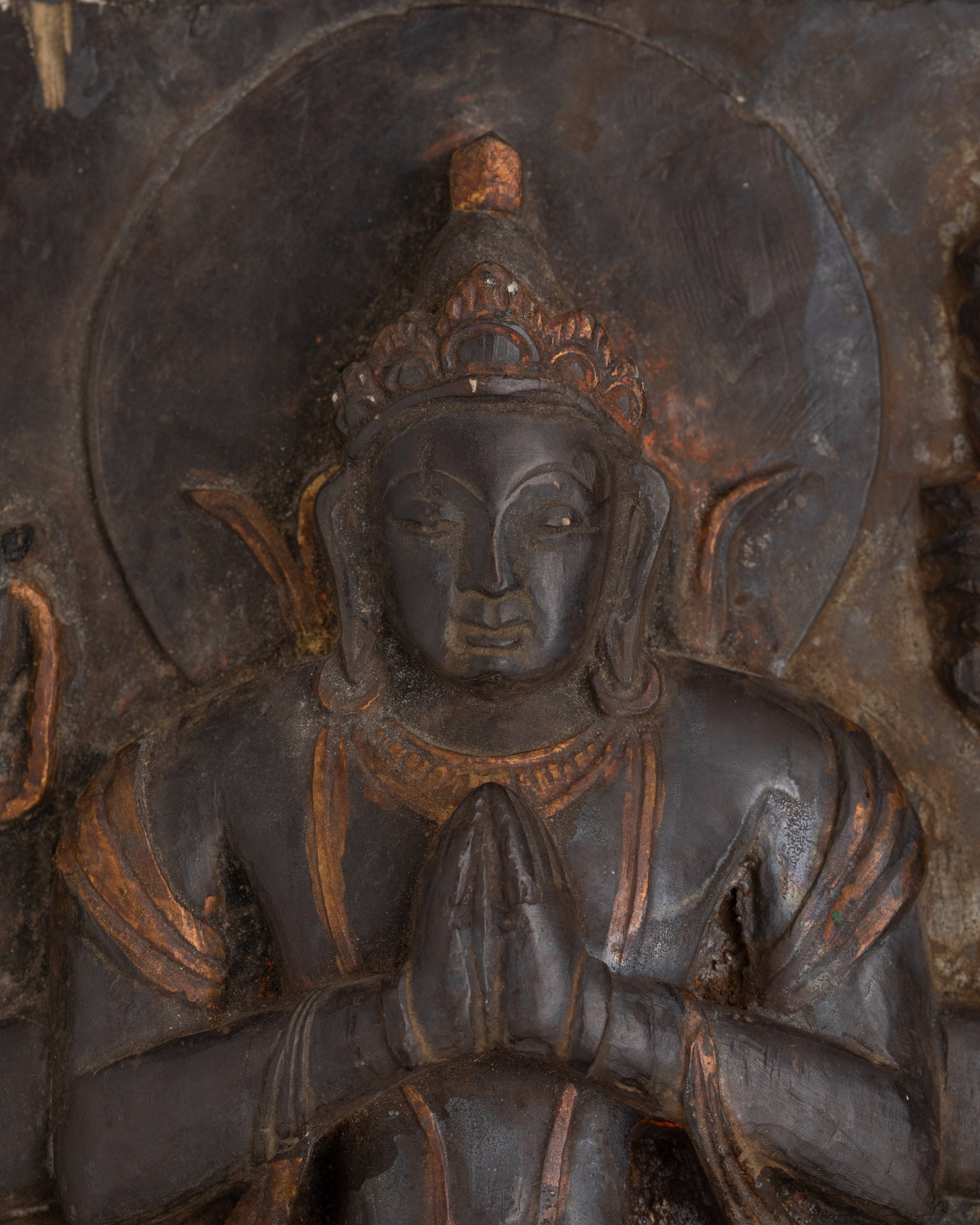 Handcrafted Chenrezig Stone Carving | Tibetan Buddha Relief Art