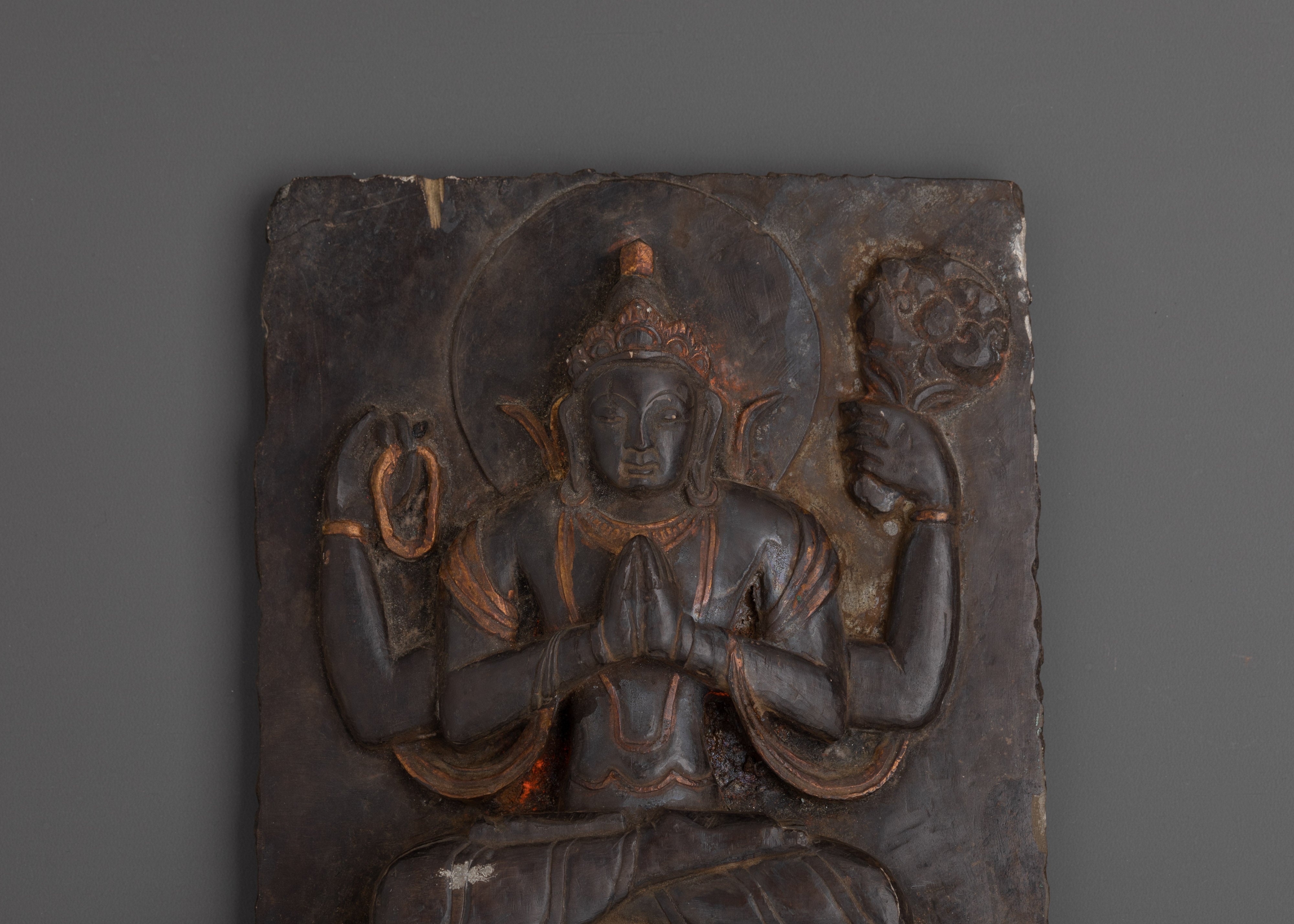 Handcrafted Chenrezig Stone Carving | Tibetan Buddha Relief Art