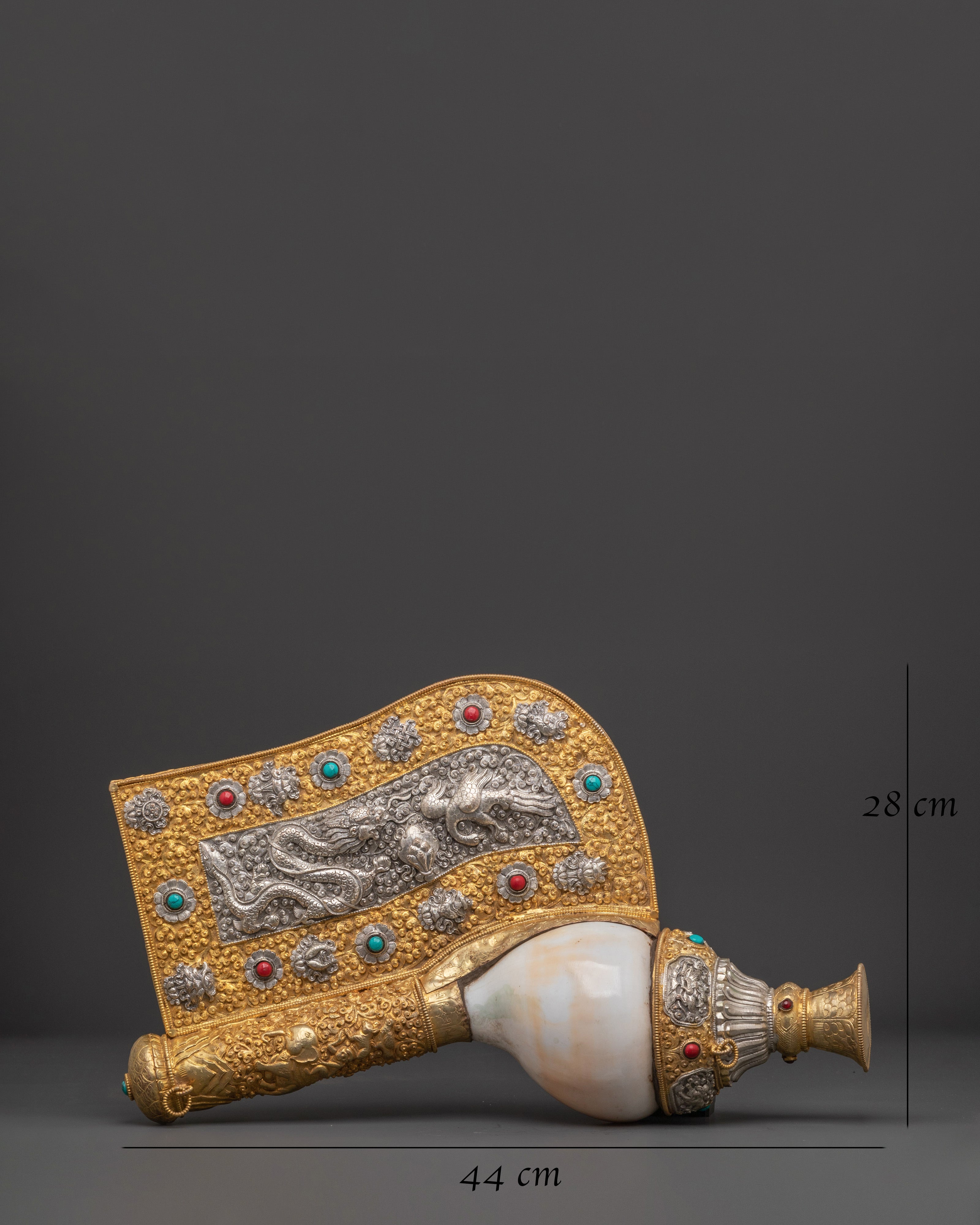 Handcrafted Dragon Engraved Conch Shell | Unique Decorative Conch with Dragon