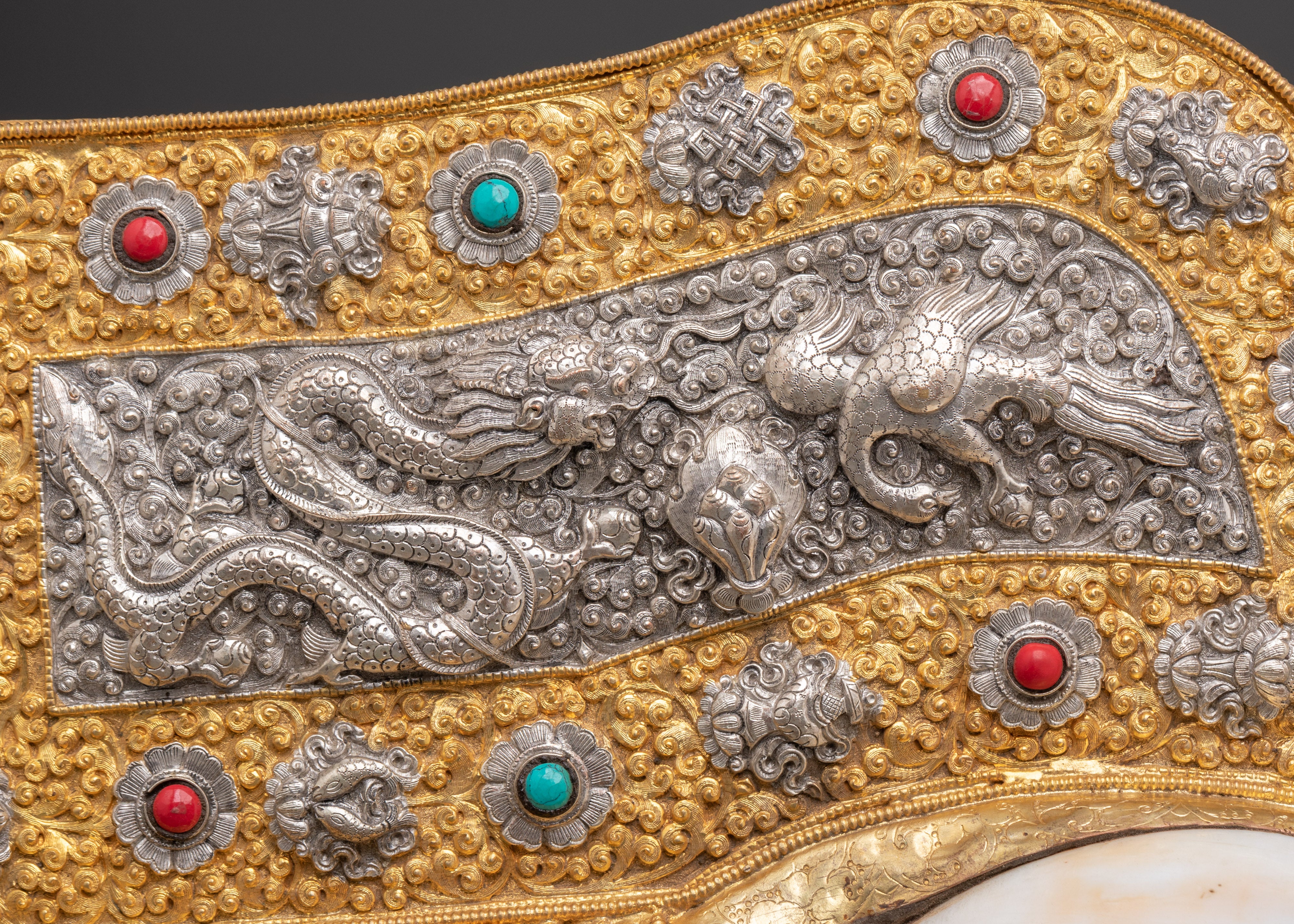 Handcrafted Dragon Engraved Conch Shell | Unique Decorative Conch with Dragon