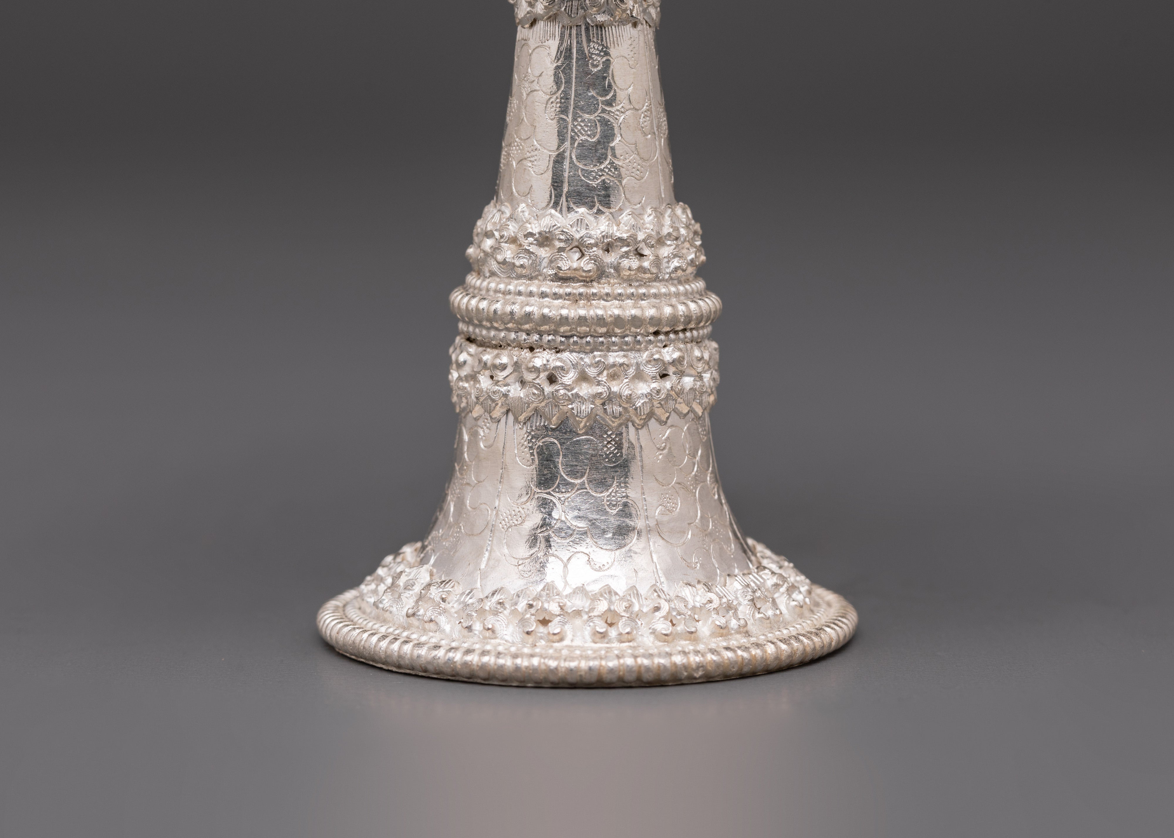 Tibetan Serkyem Cup Set | Silver Ritual Offering Set for Ceremonies