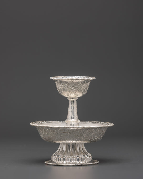 Traditional Silver Serkyem Offering Set | Perfect for Rituals and Ceremonial Offerings