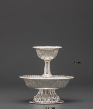 Traditional Silver Serkyem Offering Set | Perfect for Rituals and Ceremonial Offerings