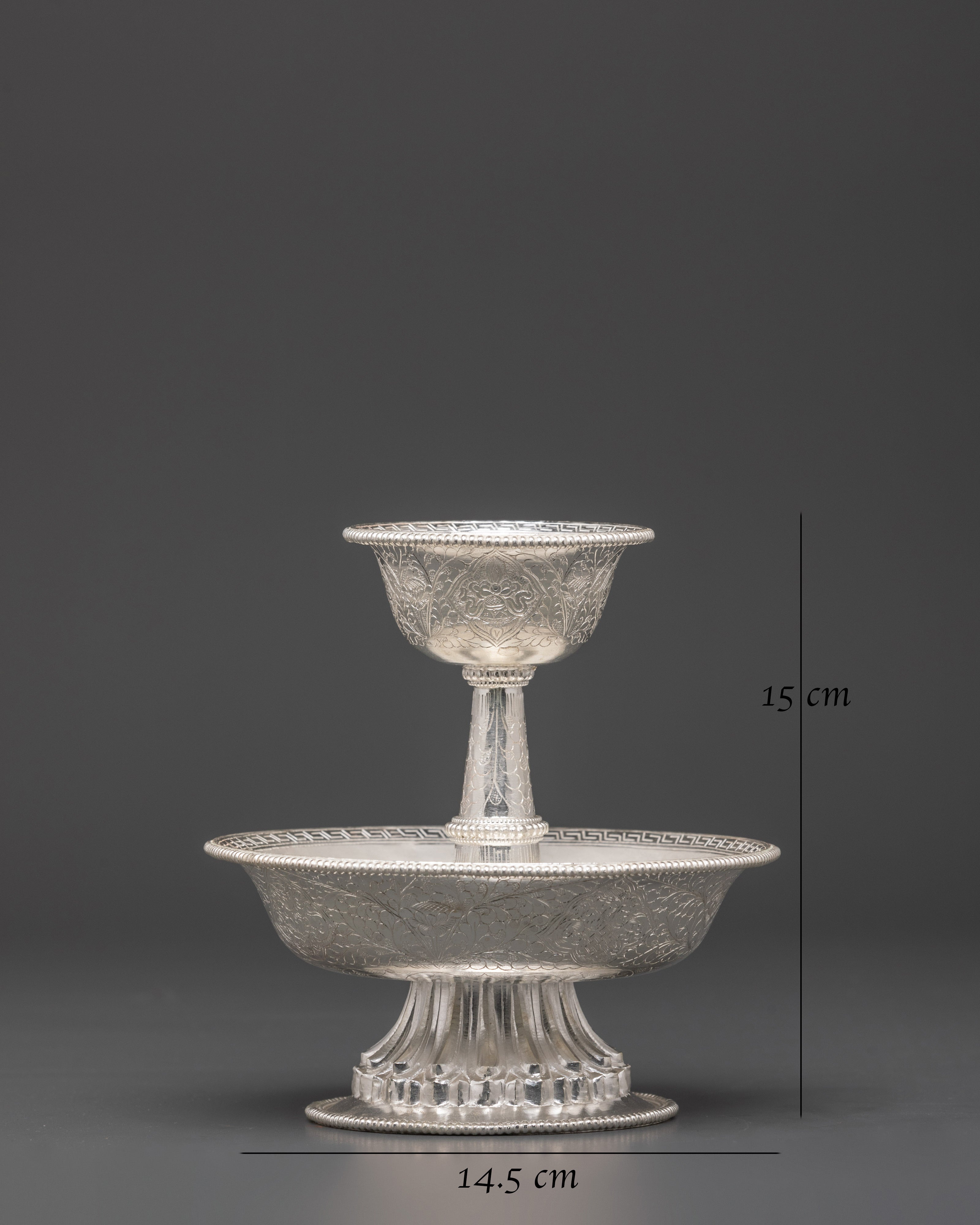 Traditional Silver Serkyem Offering Set | Perfect for Rituals and Ceremonial Offerings
