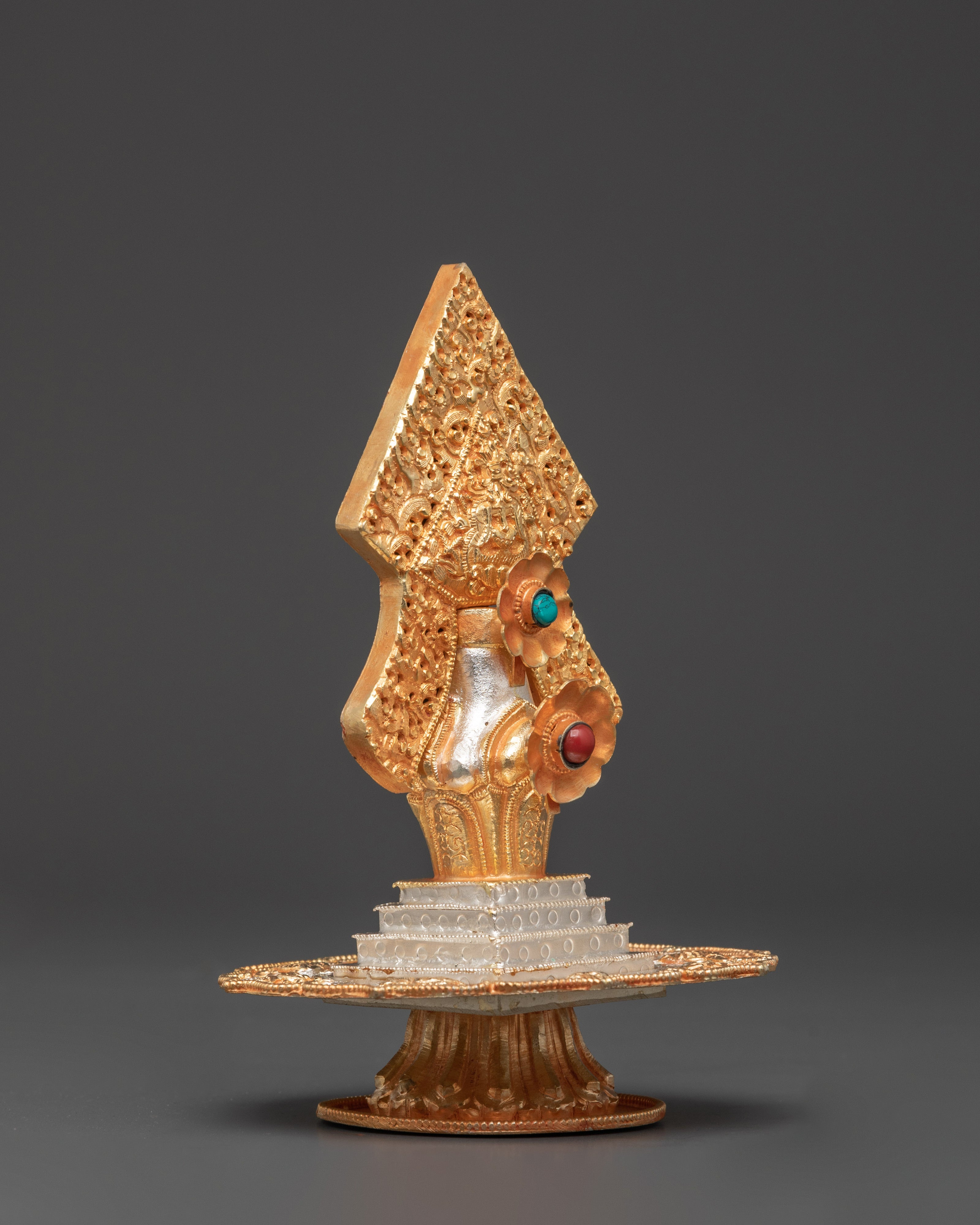 Silver, Gold Plated Torma | Ritual Offering