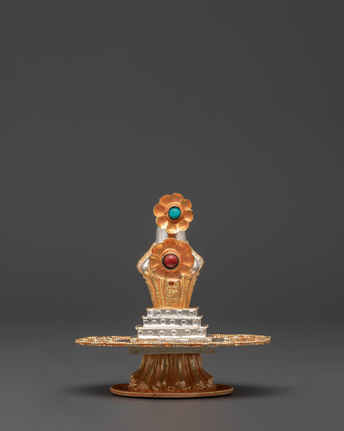 Silver, Gold Plated Torma | Ritual Offering