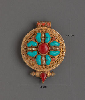 Tibetan Spiritual Ghau Box Locket | Sacred Pendant for Meditation and Protection