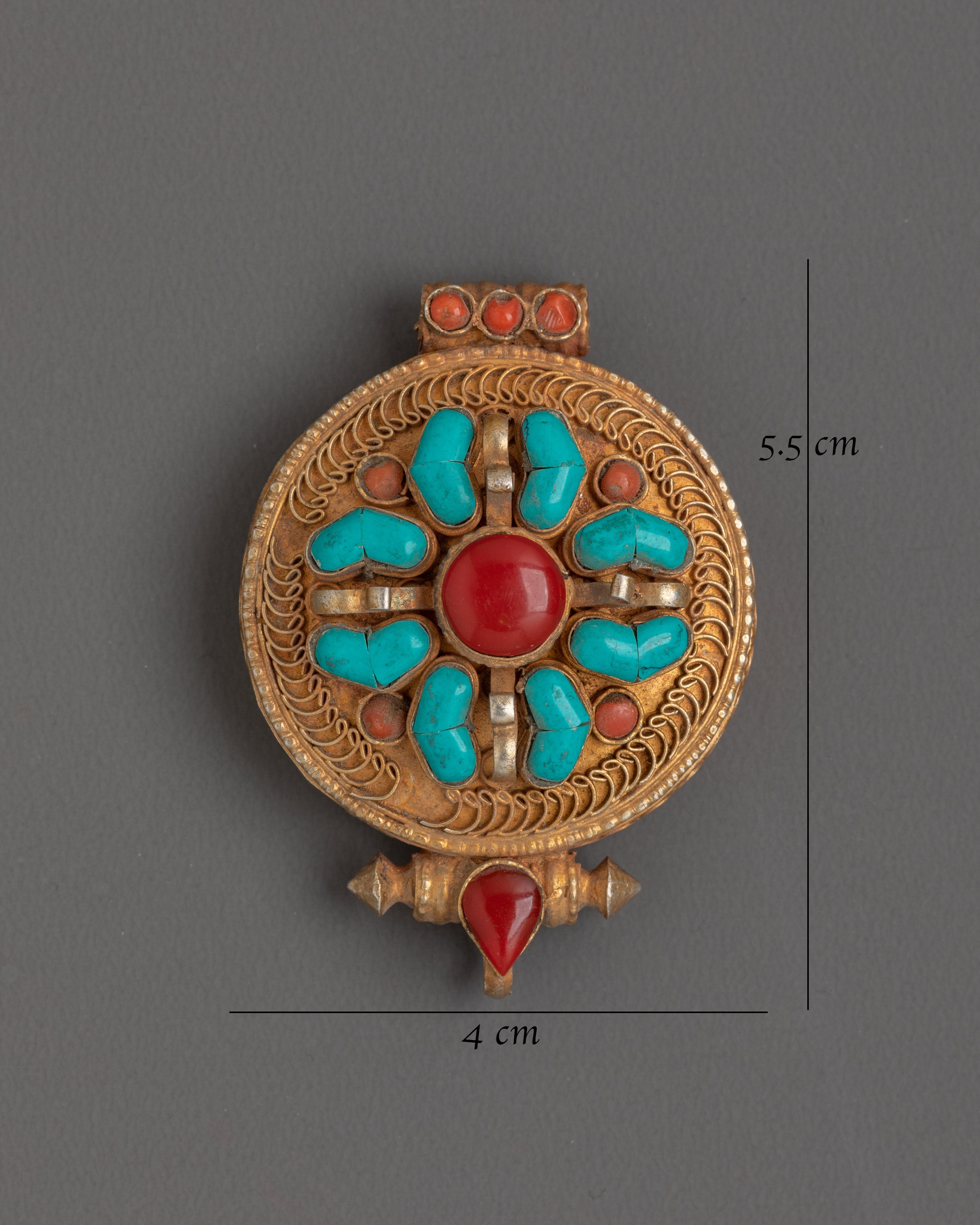 Tibetan Spiritual Ghau Box Locket | Sacred Pendant for Meditation and Protection